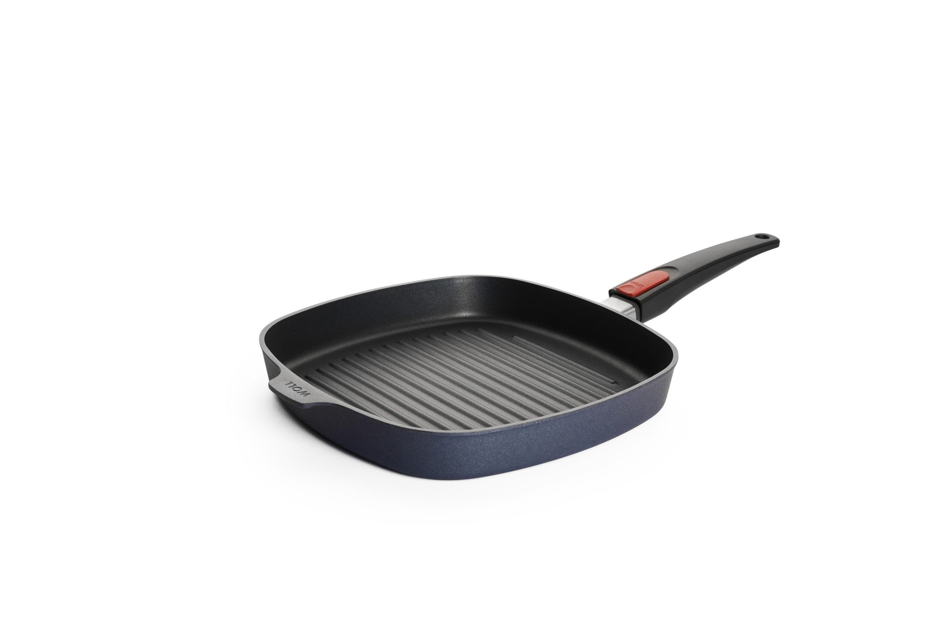 1628-1DPS_1628-1DPI_3Quarter Diamond Lite Guss-Steakpfanne, viereckig, mit Rillen | Stiel - Abnehmbar | Ceran, Gas, Elektro, Halogen | 28x28cm
