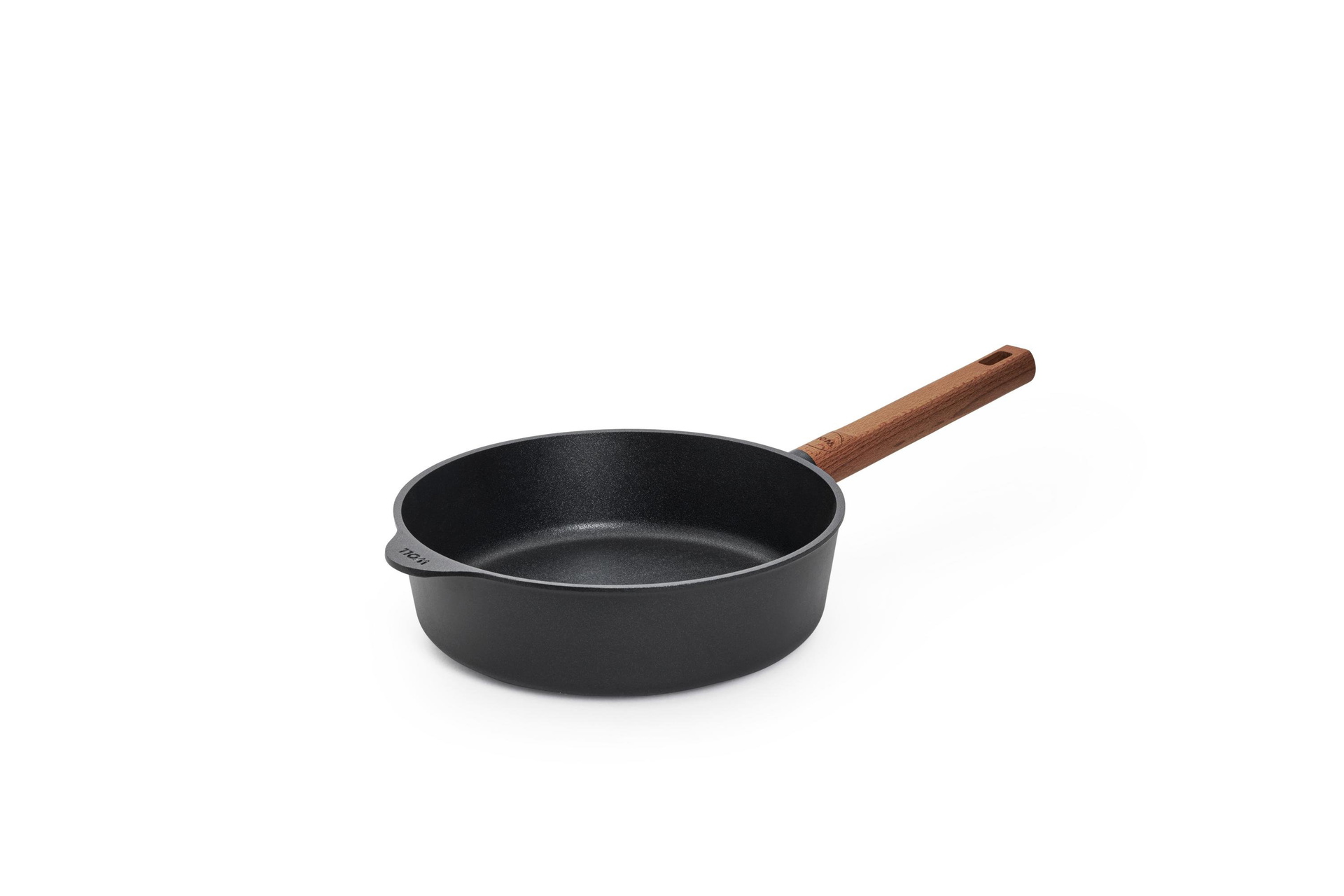 Eco Logic QXR Guss-Hochrandpfanne | Holz - Fest | Alle Herdarten inkl. Induktion | 24 cm
