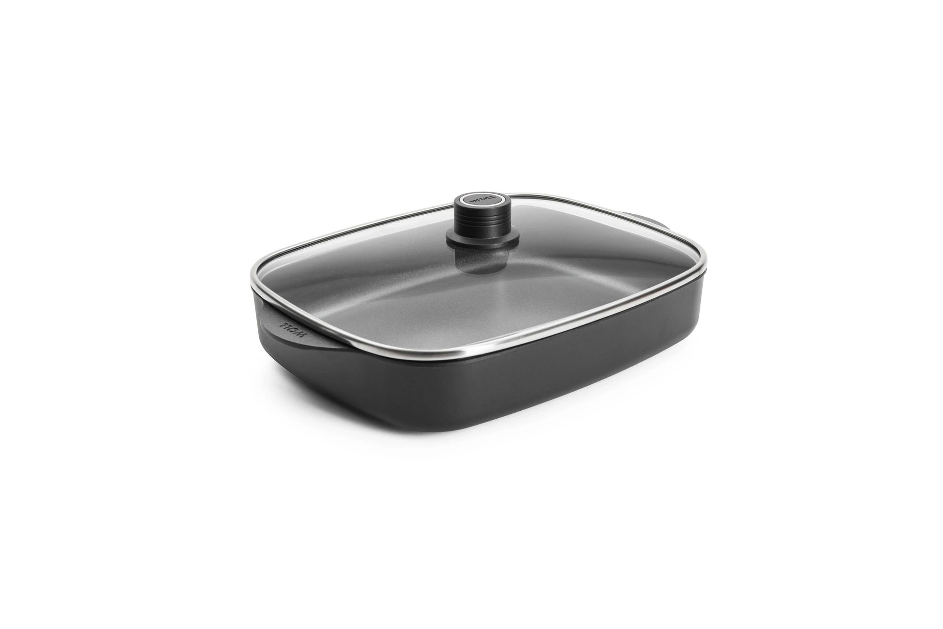 Flacher Eco-Logic-QXR-Bräter mit Glasdeckel.