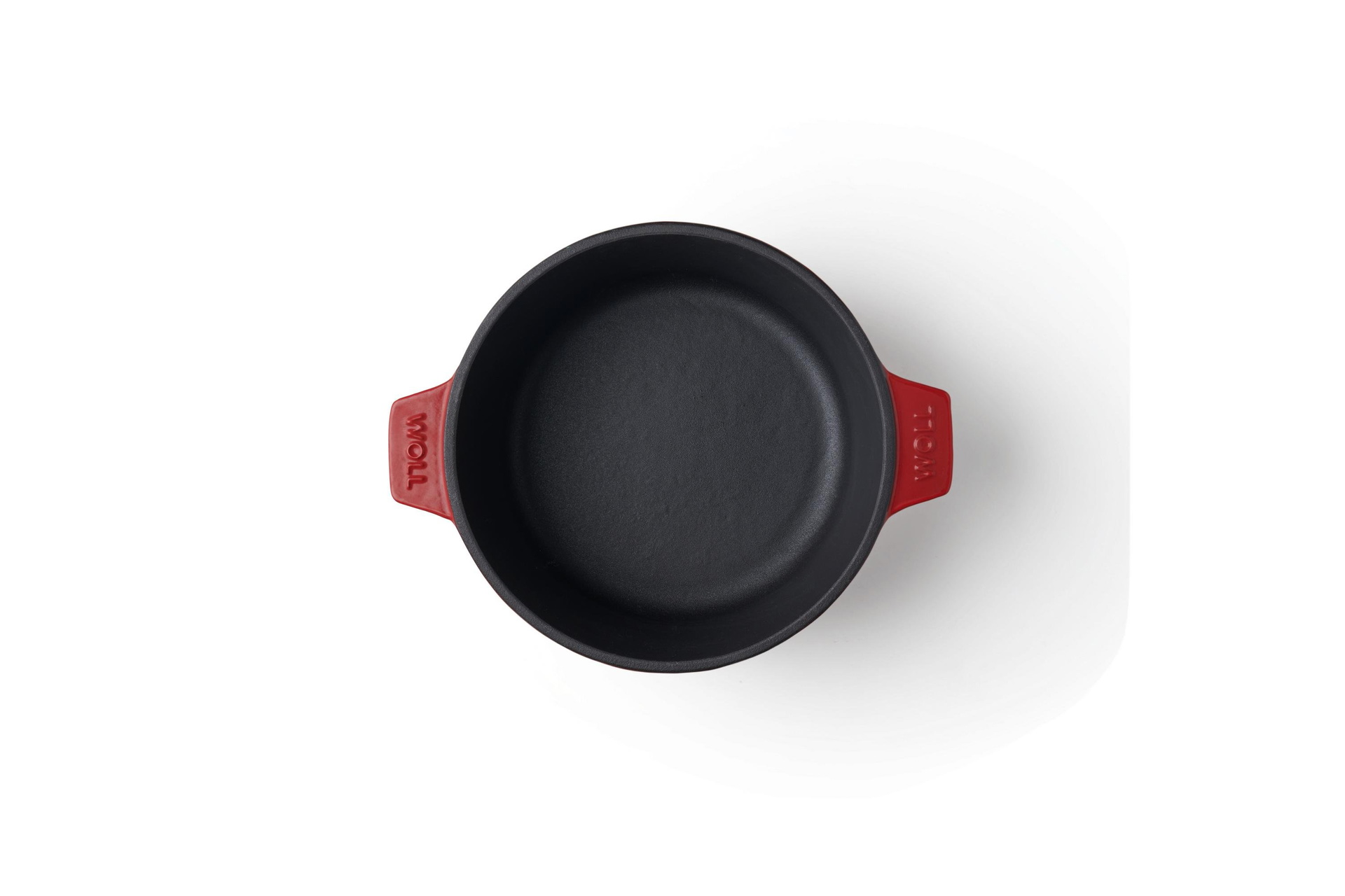 Iron Topf-Set, Ø 24 cm + 20 cm, mit Silikon-Untersetzer Draufsicht | Chili Red