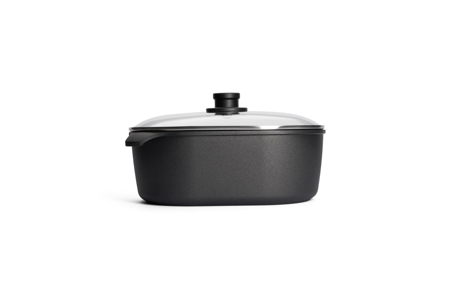 1036N_1036IL_Lid_Profile Nowo Titanium Gussbräter Seitenansicht | Ceran, Gas, Elektro, Halogen | 32x22cm