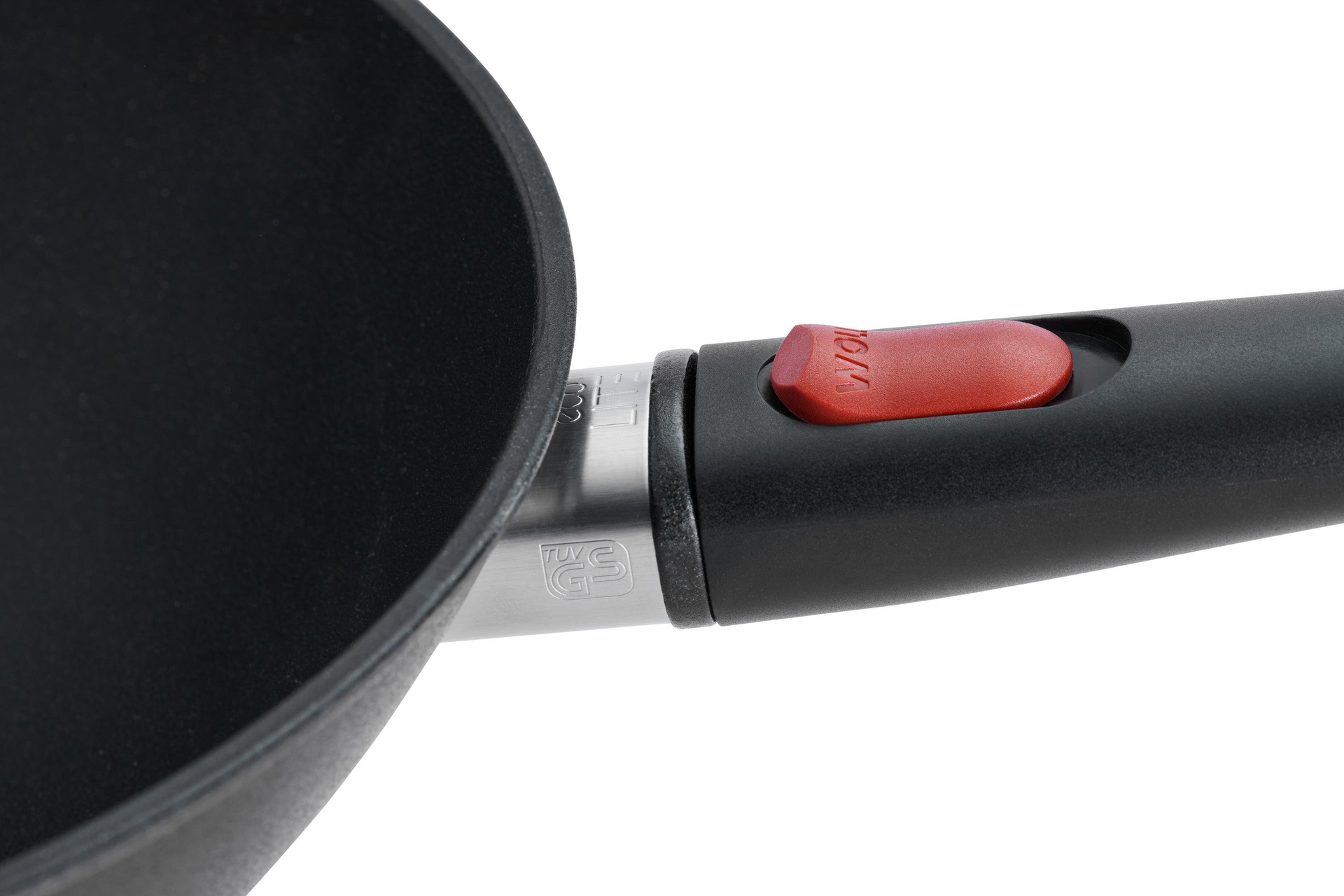 11030ELI_Detail EcoLite QXR Wok Detailansicht | Alle Herdarten inkl. Induktion | Abnehmbarer Phenolic-Stiel | 30 cm