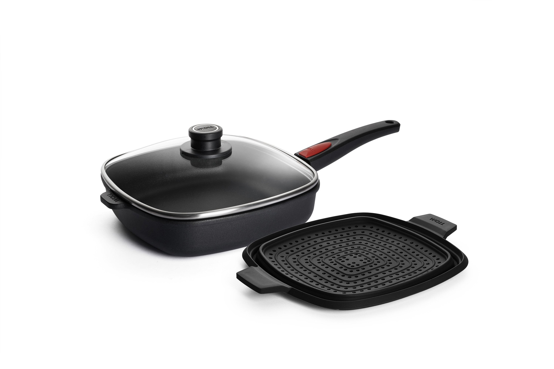 Titan Best Viereck-Pfanne mit Deckel und Silikoneinsatz