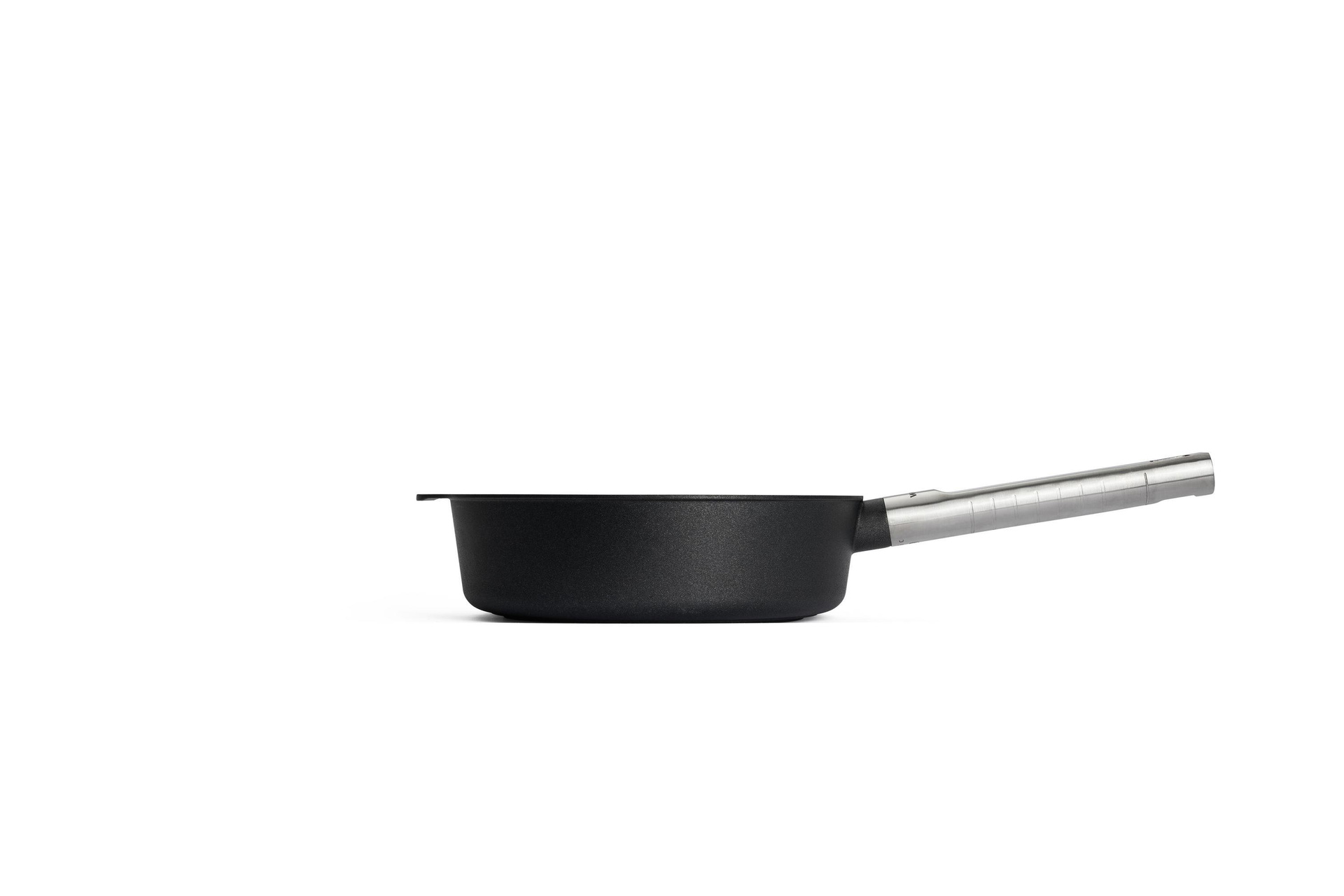 Logic XR Guss-Hochrandpfanne Seitenansicht | Edelstahl - Fest | Alle Herdarten inkl. Induktion | 24cm