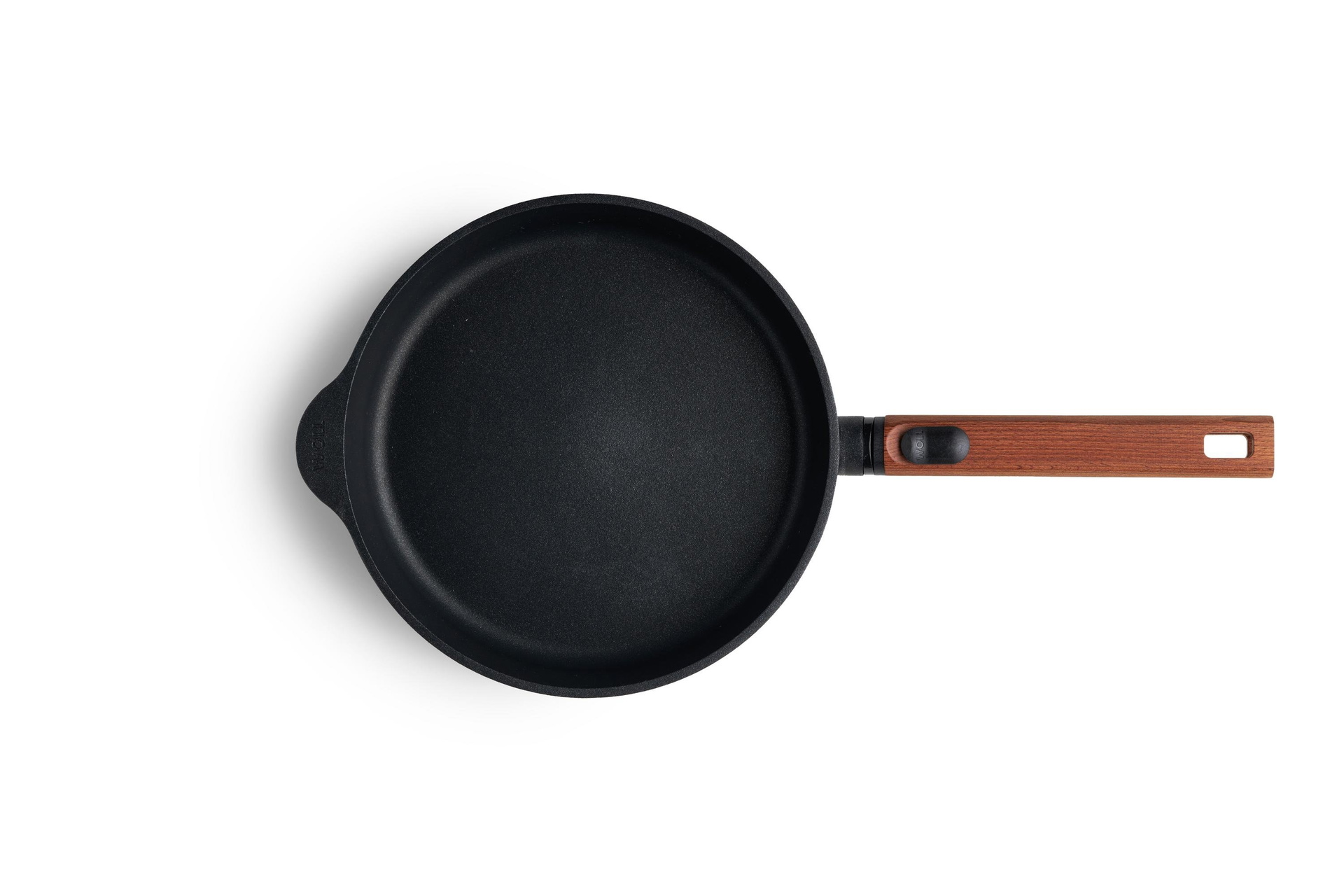 Eco Logic QXR Gusspfanne  Draufsicht | Holz - Abnehmbar | Alle Herdarten inkl. Induktion | 24 cm