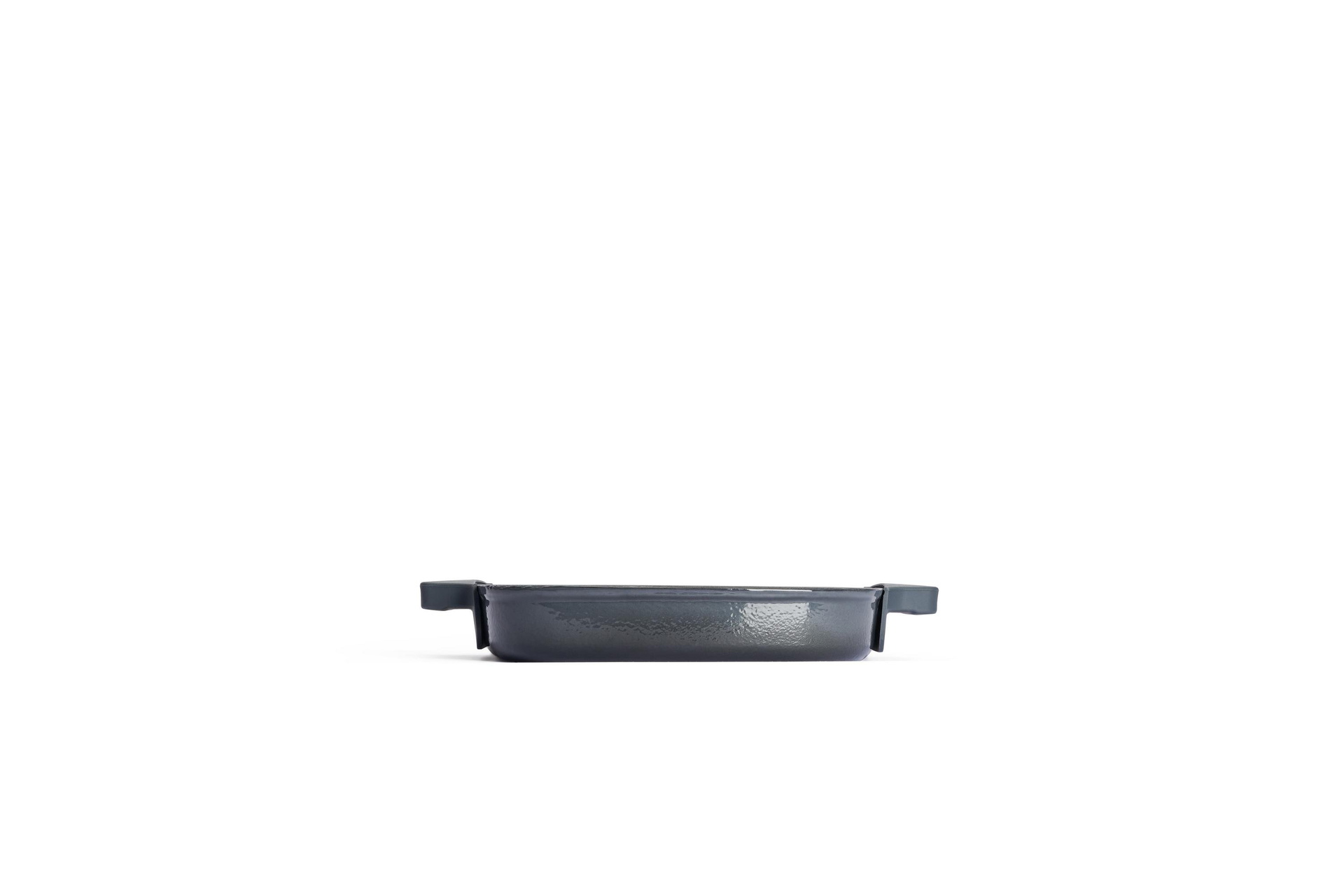 Iron Guss-Grillpfanne, mit Rillen und Steakpresse Seitenansicht | Carbon Grey | 24x24cm | Alle Herdarten inkl. Induktion