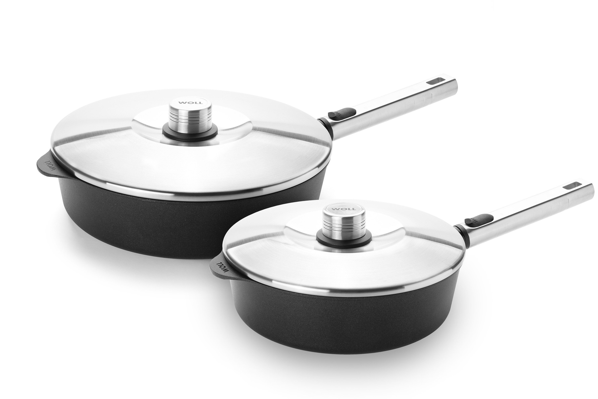 Logic XR Pfannen-Set, Ø 28 cm + 24 cm | Edelstahl - Abnehmbar | Alle Herdarten inkl. Induktion