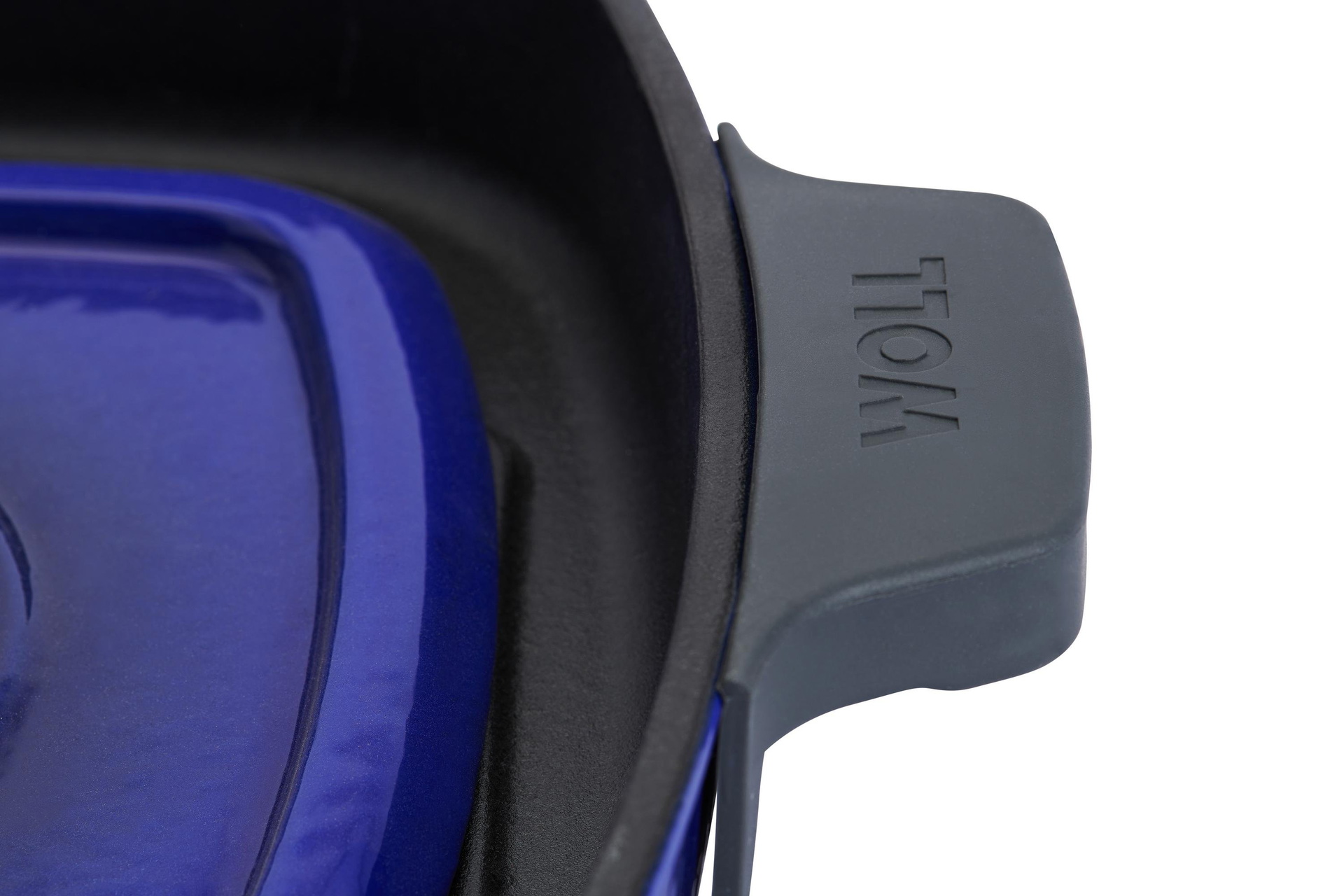 Iron Guss-Grillpfanne, mit Rillen und Steakpresse Detailansicht | Cobalt Blue | 24x24cm | Alle Herdarten inkl. Induktion