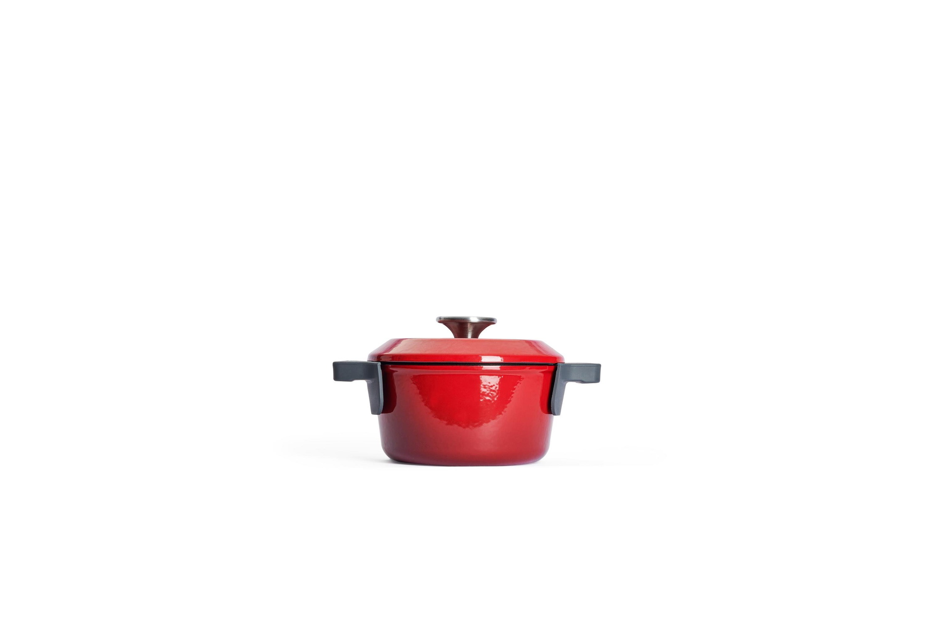 Iron Gusstopf mit Deckel Seitenansicht | Alle Herdarten inkl. Induktion | Chili Red | 16cm