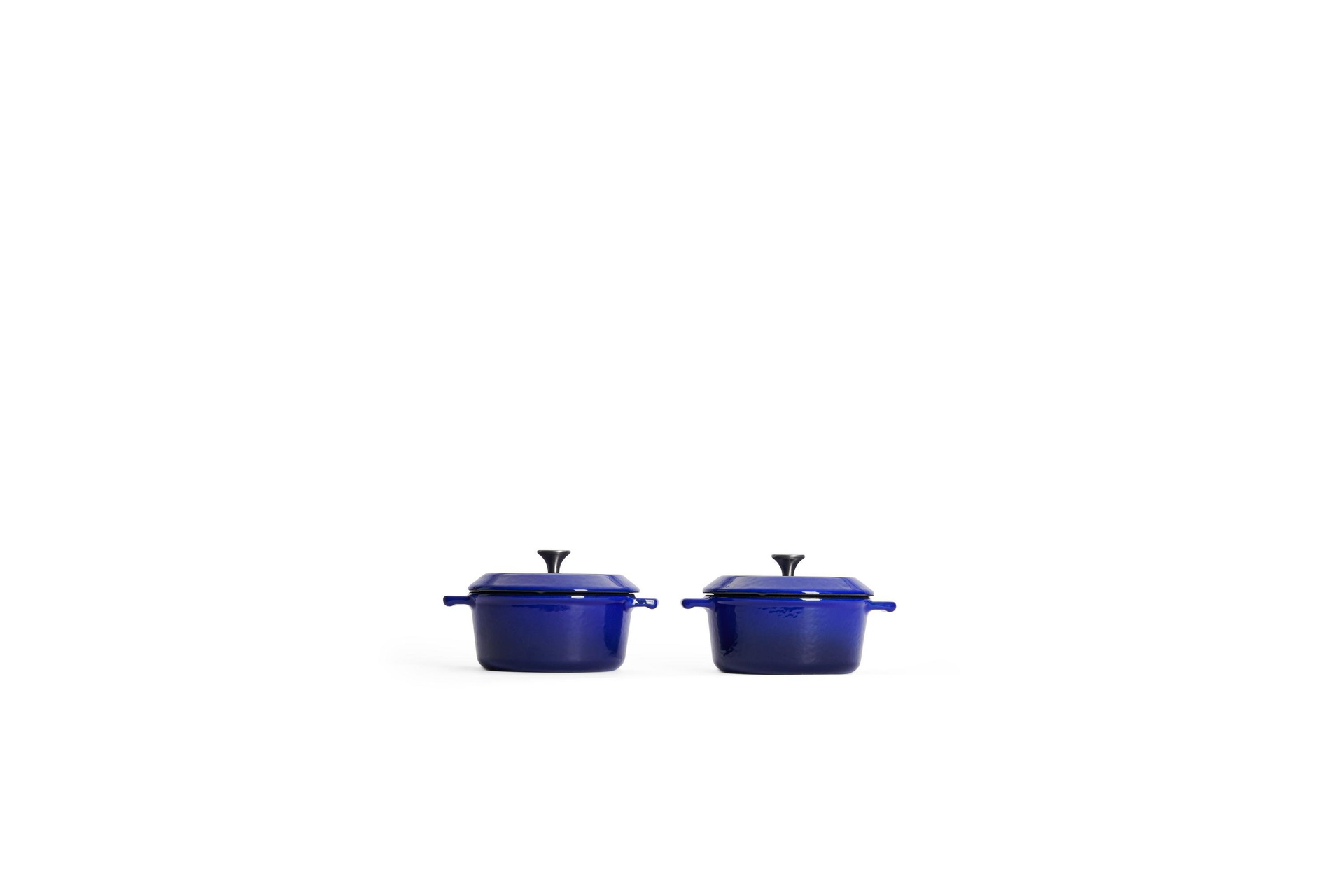 110CI-020_Double_Profil Iron Guss-Mini-Kasserolle mit Deckel, 2-tlg. Seitenansicht | Cobalt Blue | Alle Herdarten inkl. Induktion | 10cm