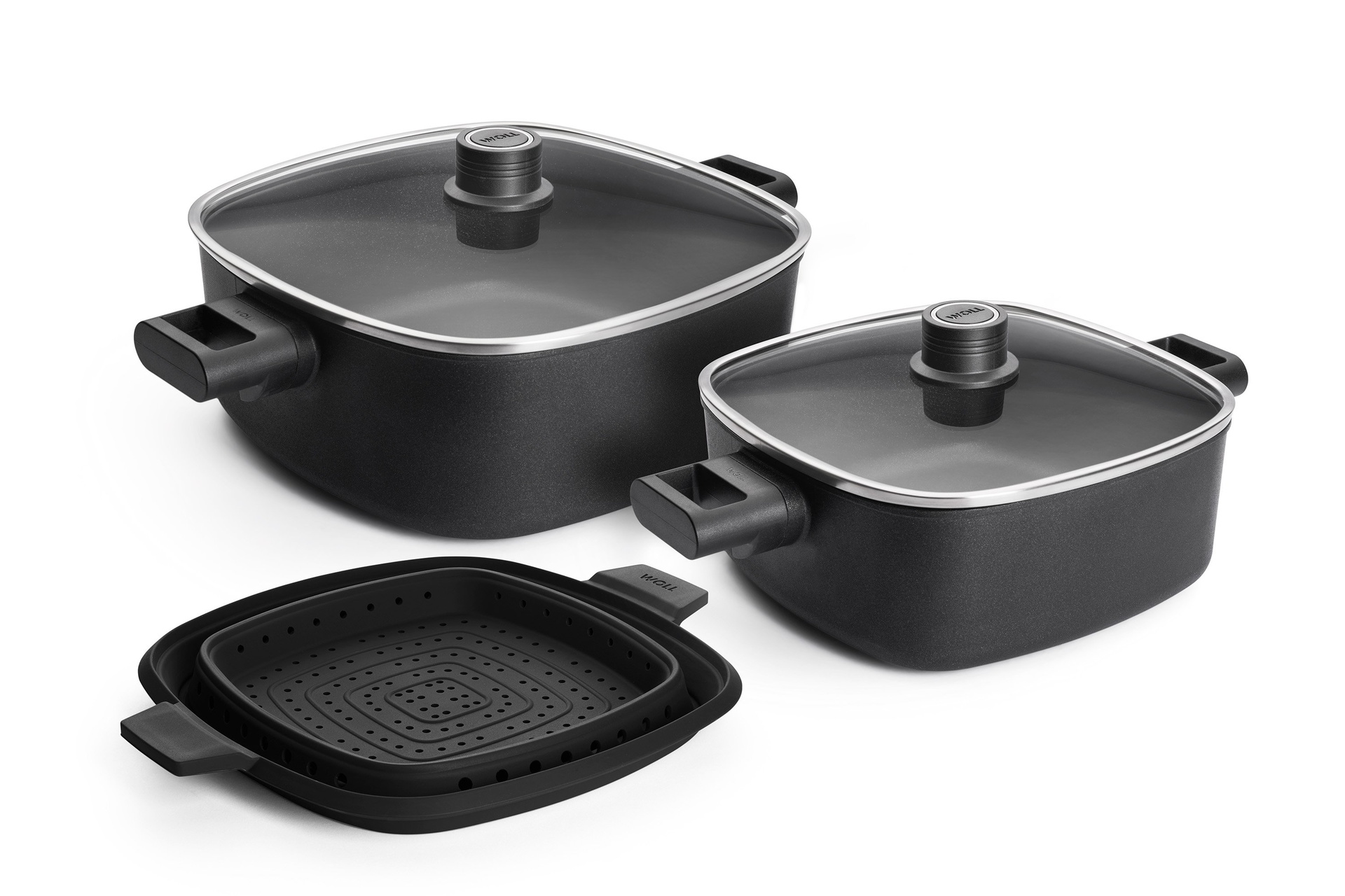 Eco Logic QXR Kasserollen-Set, 5-tlg., 28 x 28 + 24 x 24 cm Eco Logic QXR Kasserollen-Set, 5-tlg., 28 x 28 + 24 x 24 cm