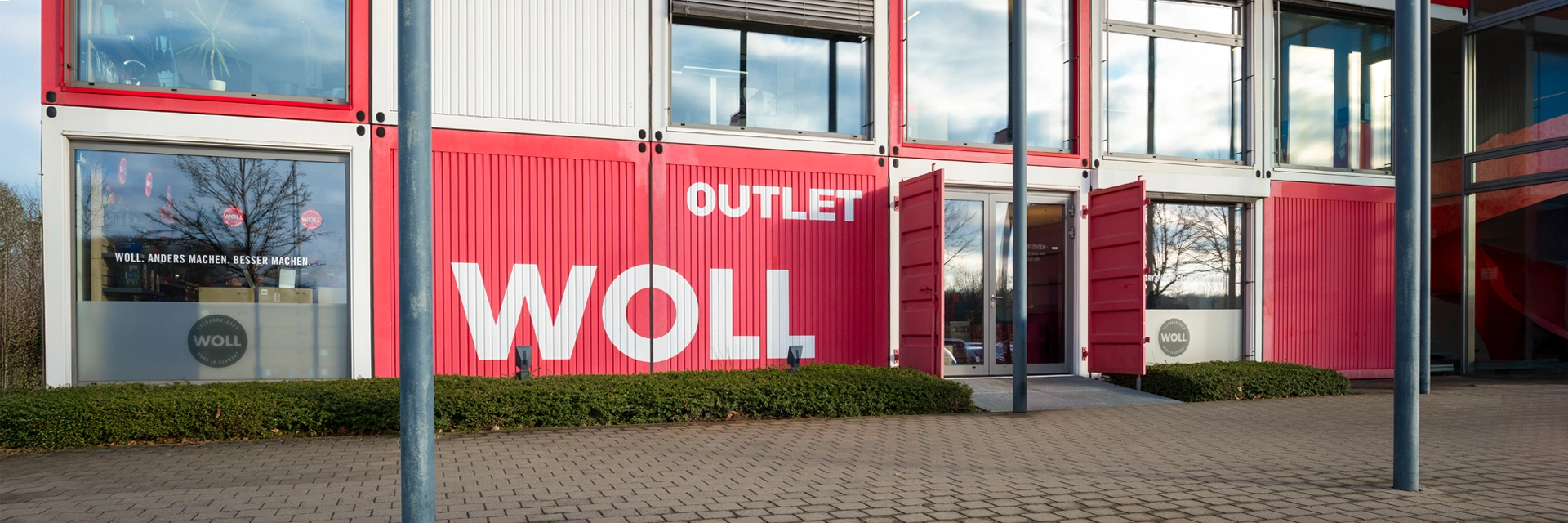 Außenansicht des Woll Outlet.