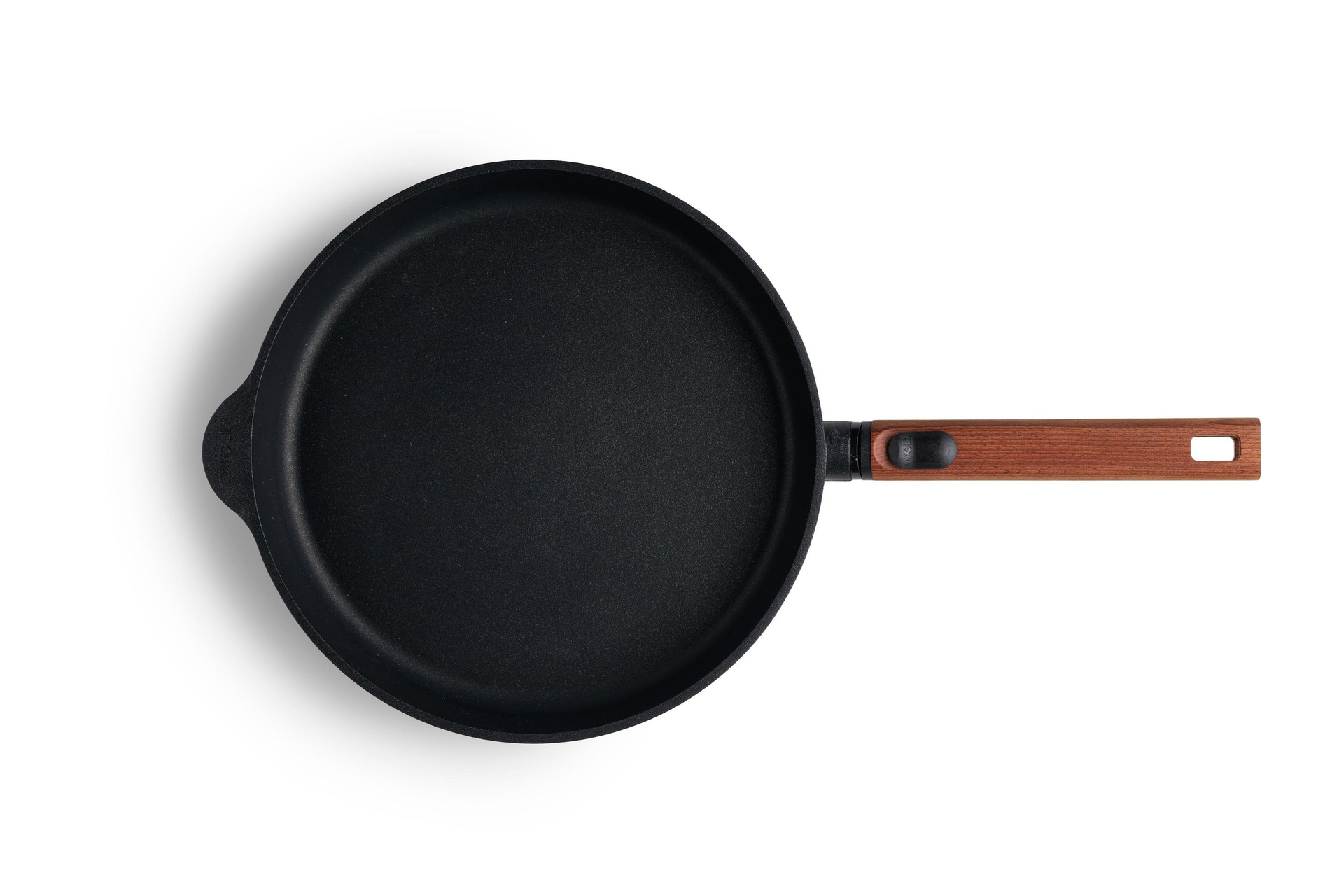 Eco Logic QXR Gusspfanne Draufsicht | Holz - Abnehmbar | 28 cm | Alle Herdarten inkl. Induktion