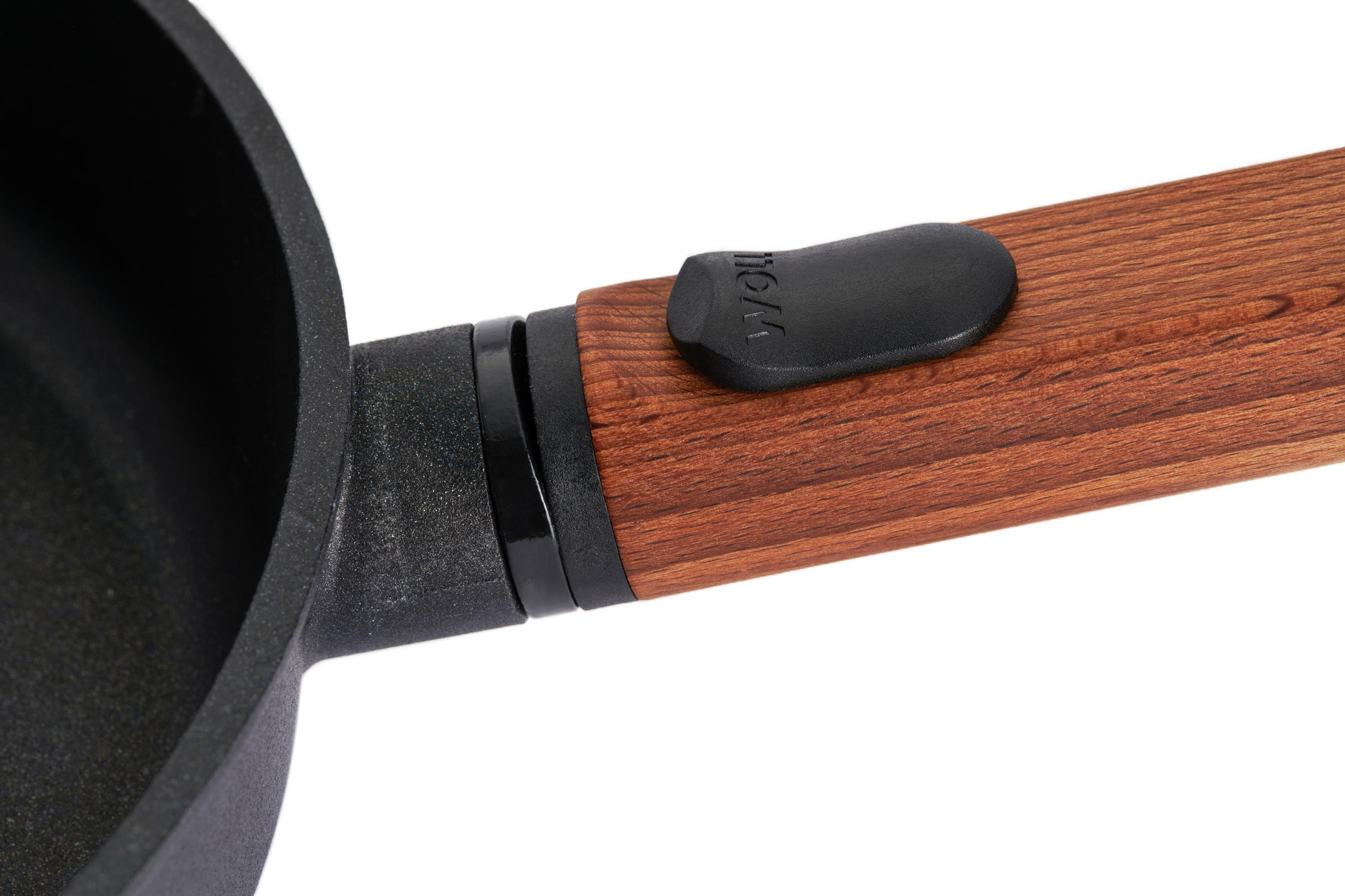 Eco Logic QXR Gusspfanne Detailansicht | Holz - Abnehmbar | Alle Herdarten inkl. Induktion | 20 cm