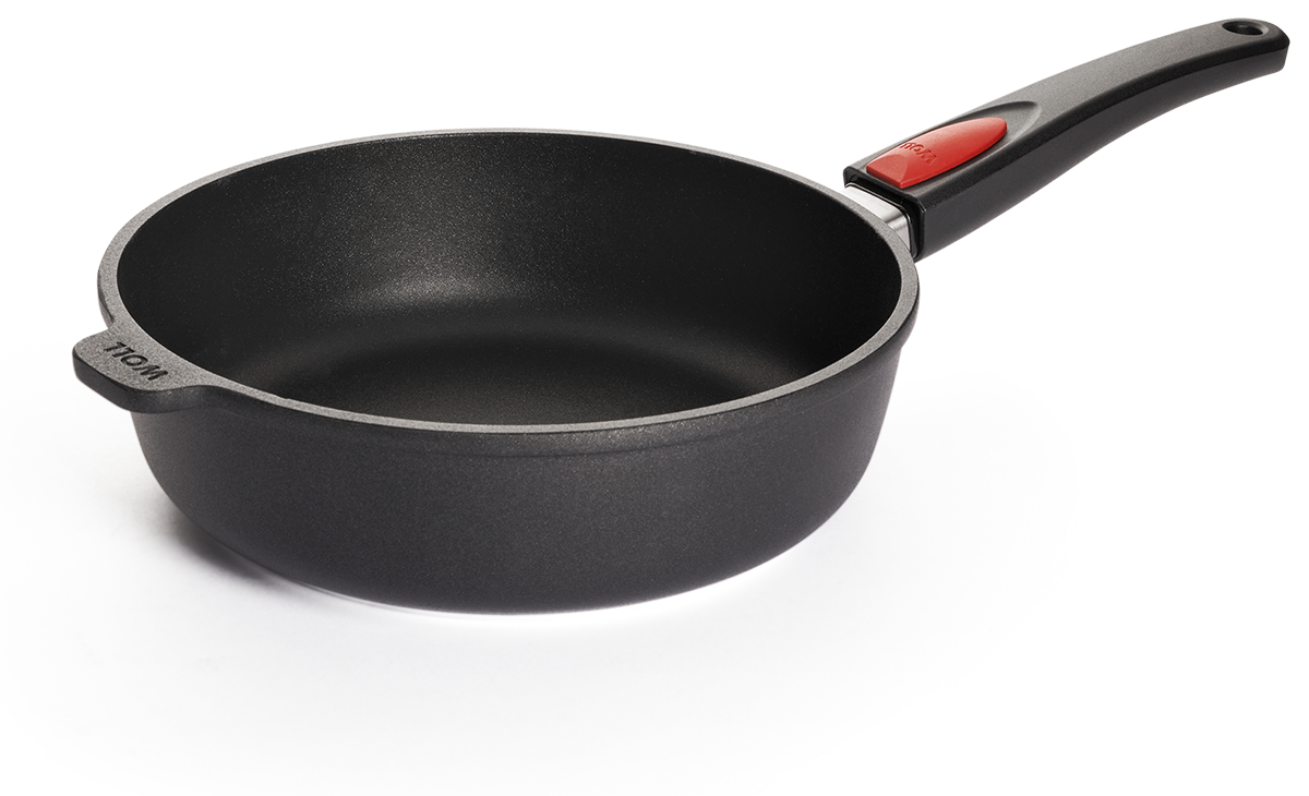 Runde Pfanne der Serie Titan Best in der drei Seitenansicht.