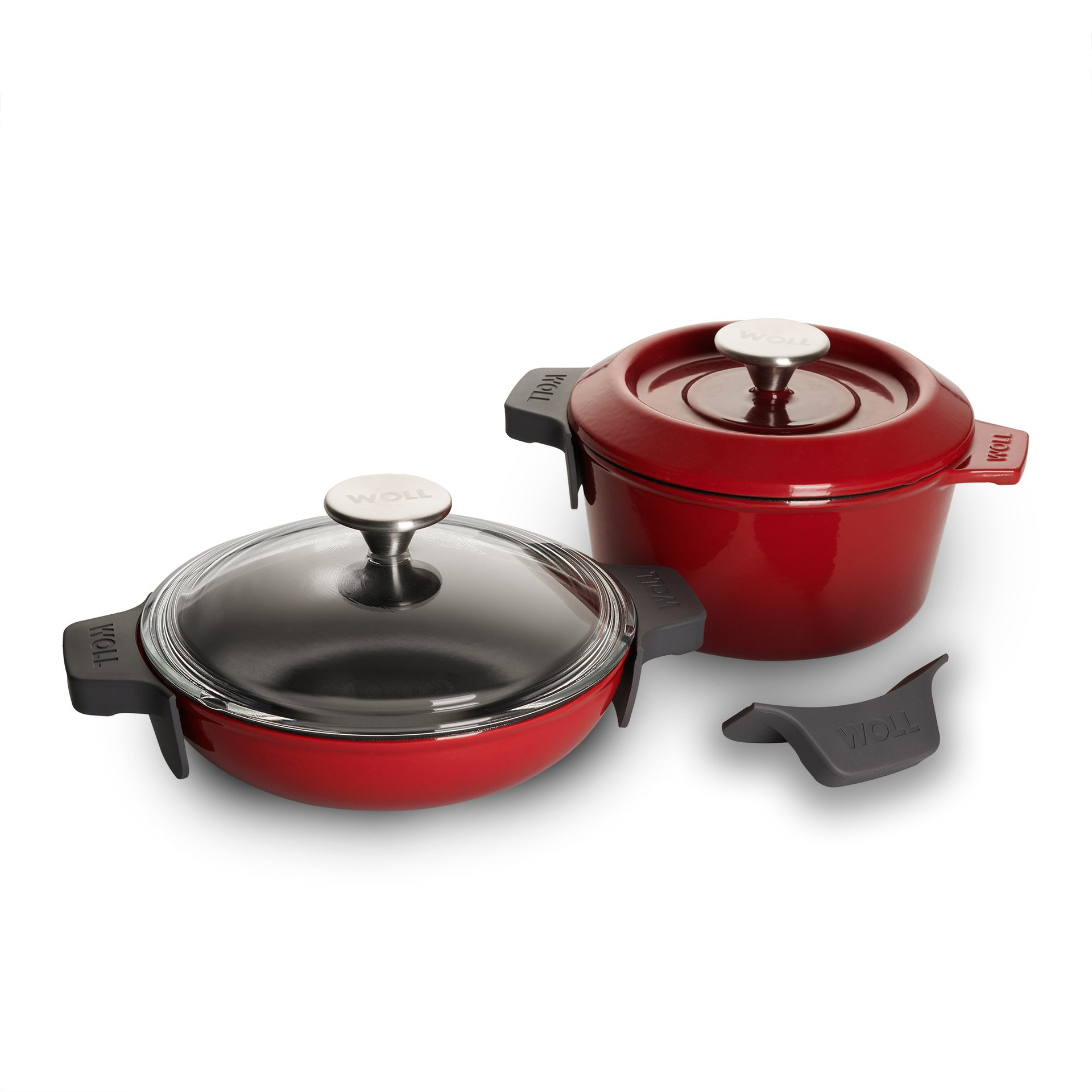 W21-Set-28-010 Iron Servierpfanne, Ø 20 cm, und Gusstopf, Ø 20 cm | Chili Red