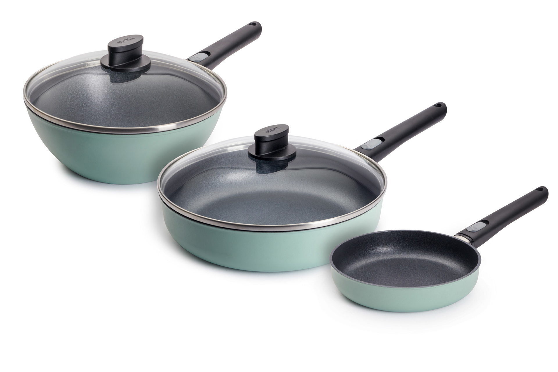 Ecolour Wok-und-Pfannen-Set, 5-tlg., Ø 28 + 24 + 20 cm Ecolour Wok-und-Pfannen-Set, 5-tlg., Ø 28 + 24 + 20 cm