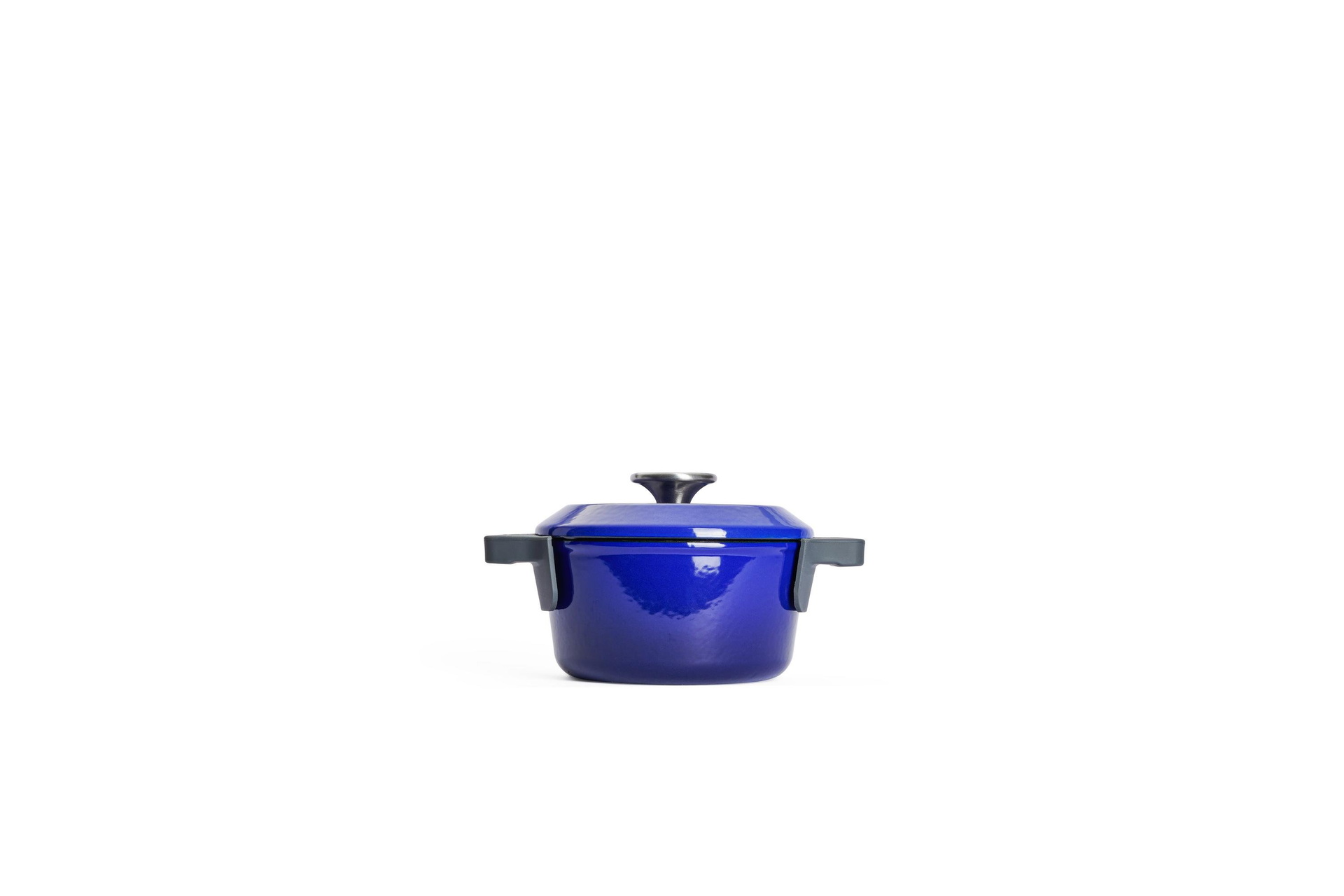Iron Gusstopf mit Deckel Seitenansicht | Cobalt Blue | Alle Herdarten inkl. Induktion | 16cm