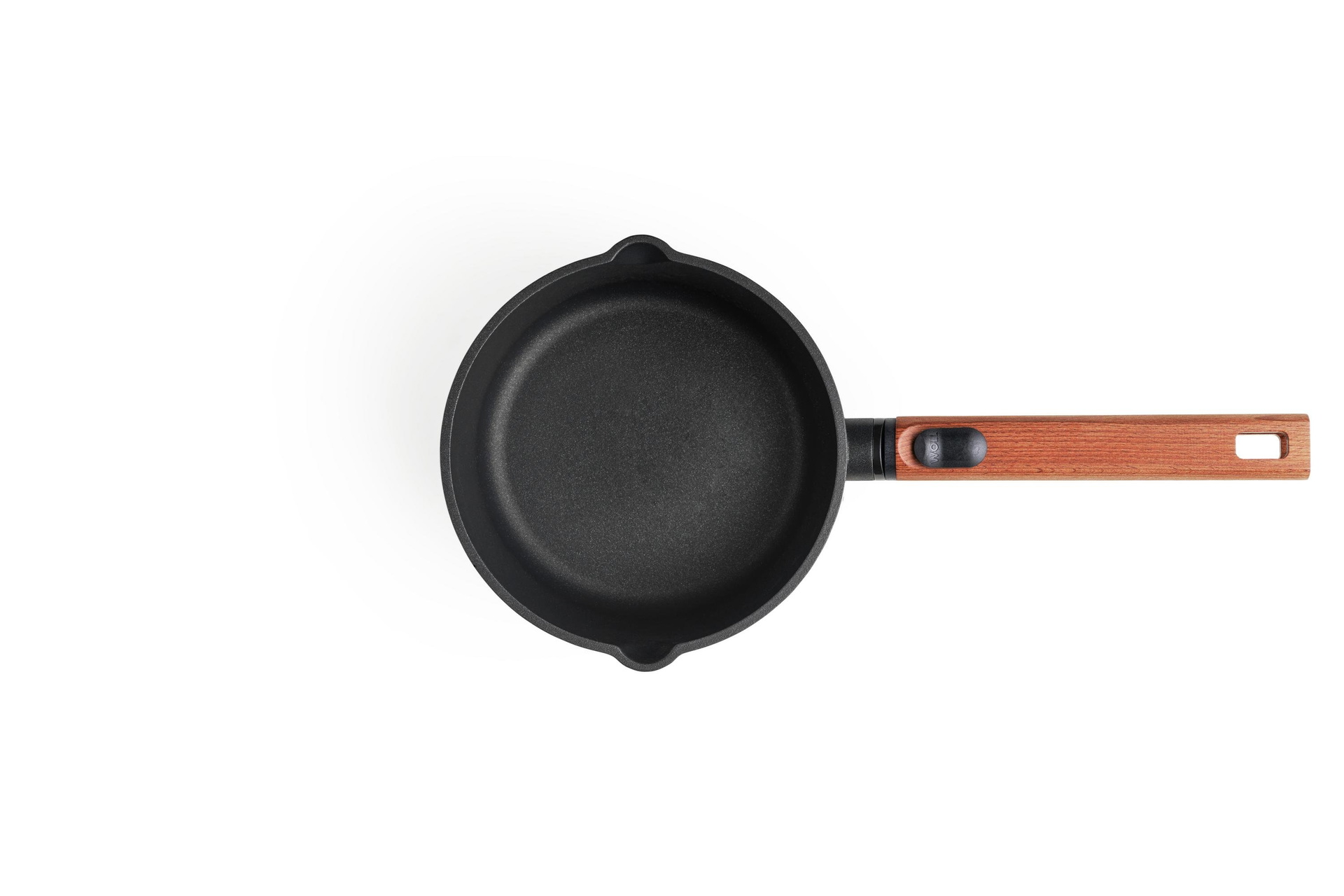 Eco Logic QXR Guss-Stieltopf Draufsicht | Holz - Abnehmbar | Alle Herdarten inkl. Induktion | 18 cm