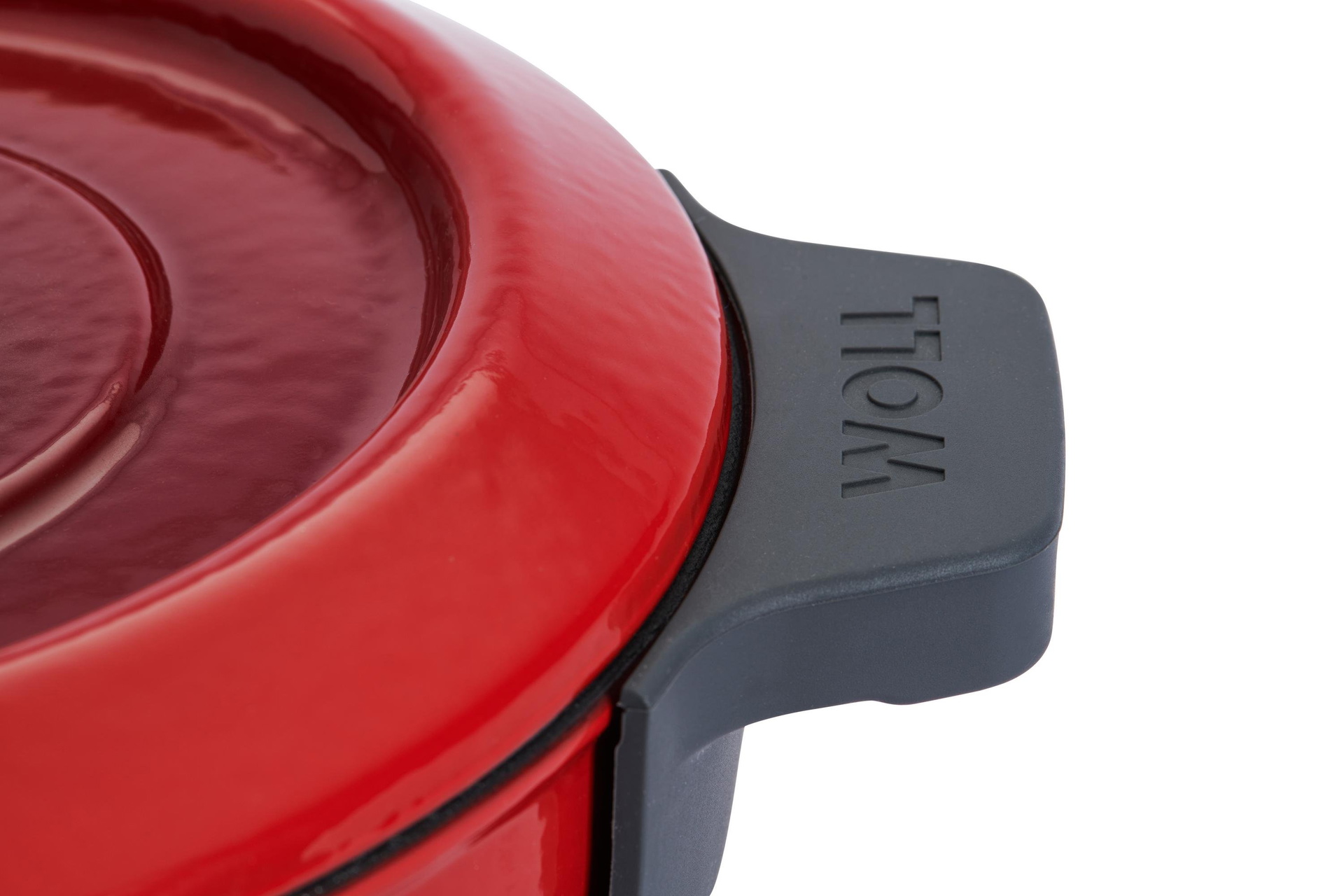 Iron Topf-Set, Ø 24 cm + 20 cm, mit Silikon-Untersetzer Detailansicht | Chili Red