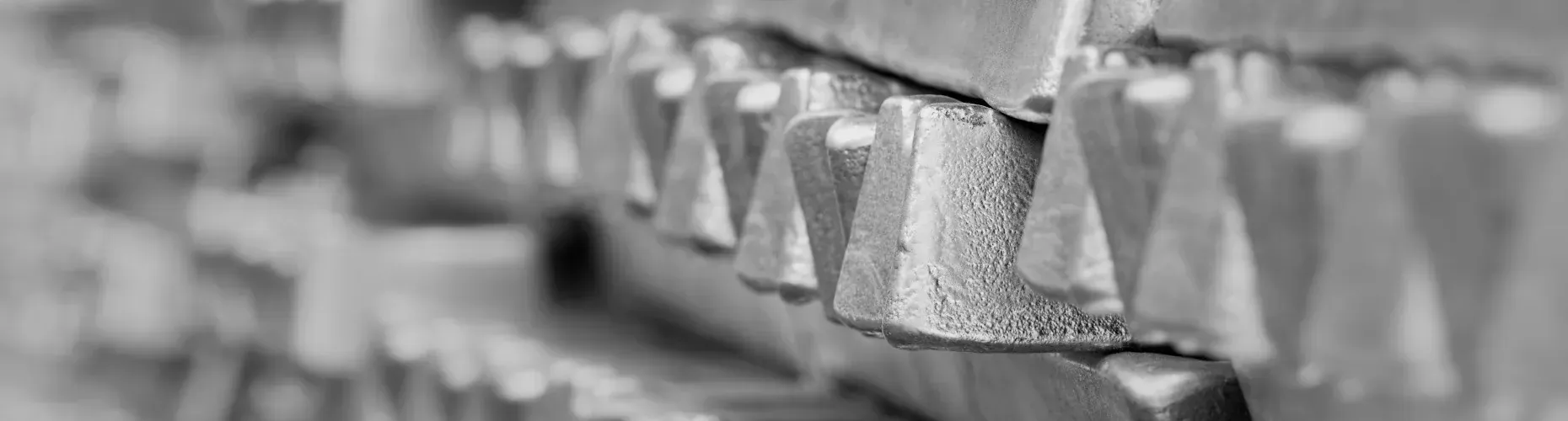 Detailaufnahme von Aluminiumbars.