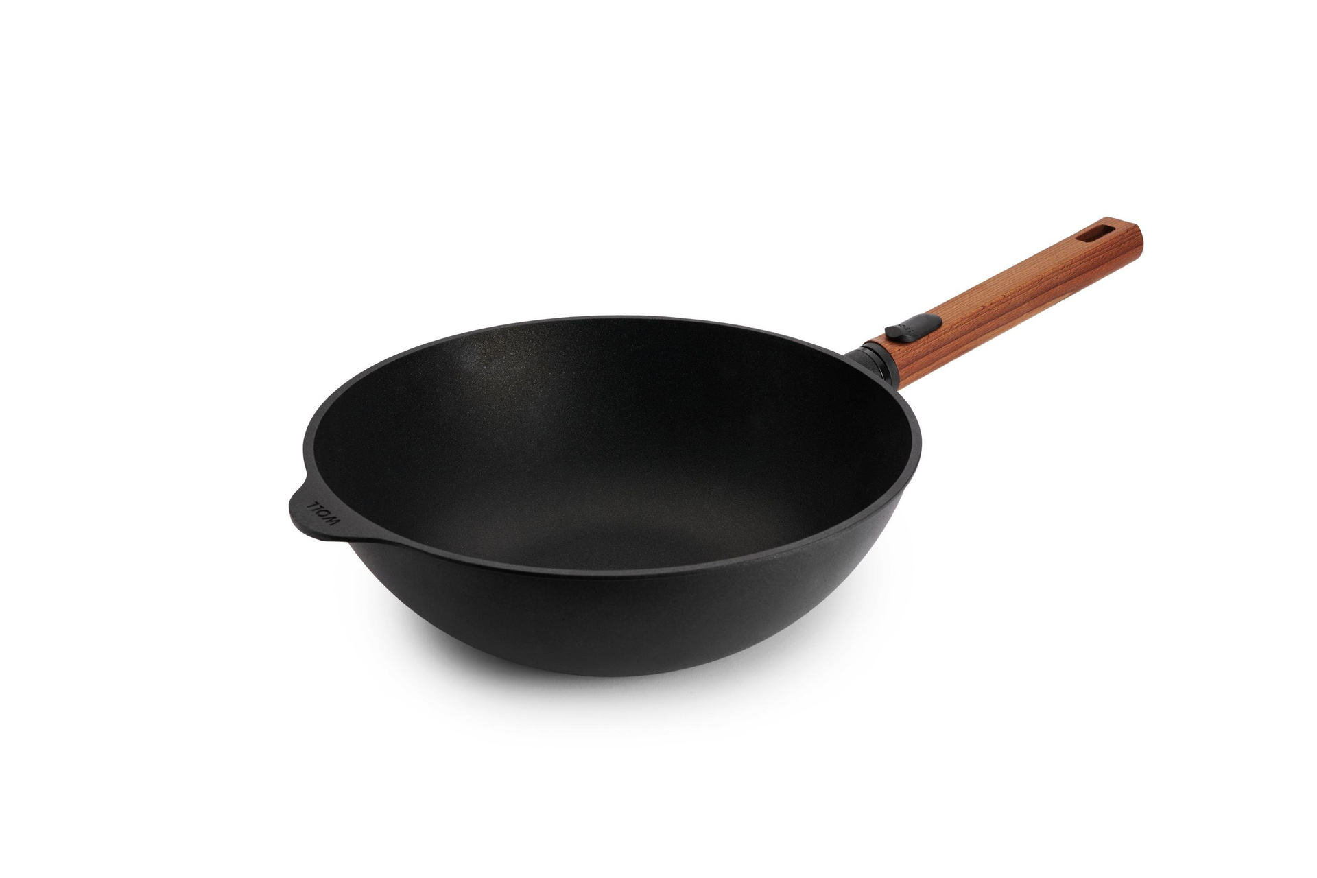 Eco Logic QXR Guss-Wok | Holz - Abnehmbar | 28 cm | Alle Herdarten inkl. Induktion