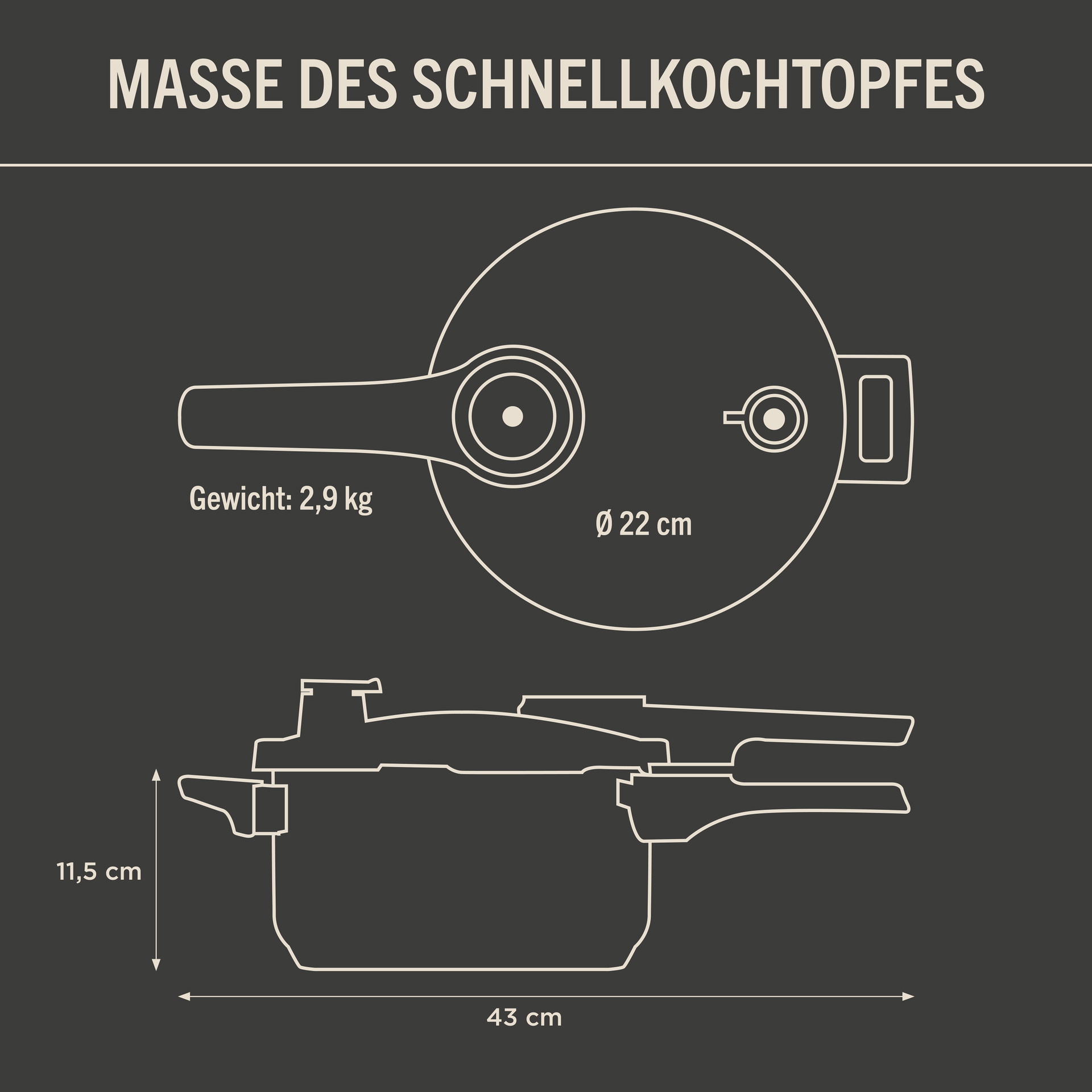 Pressure Duo Schnellkochtopf, 4 L