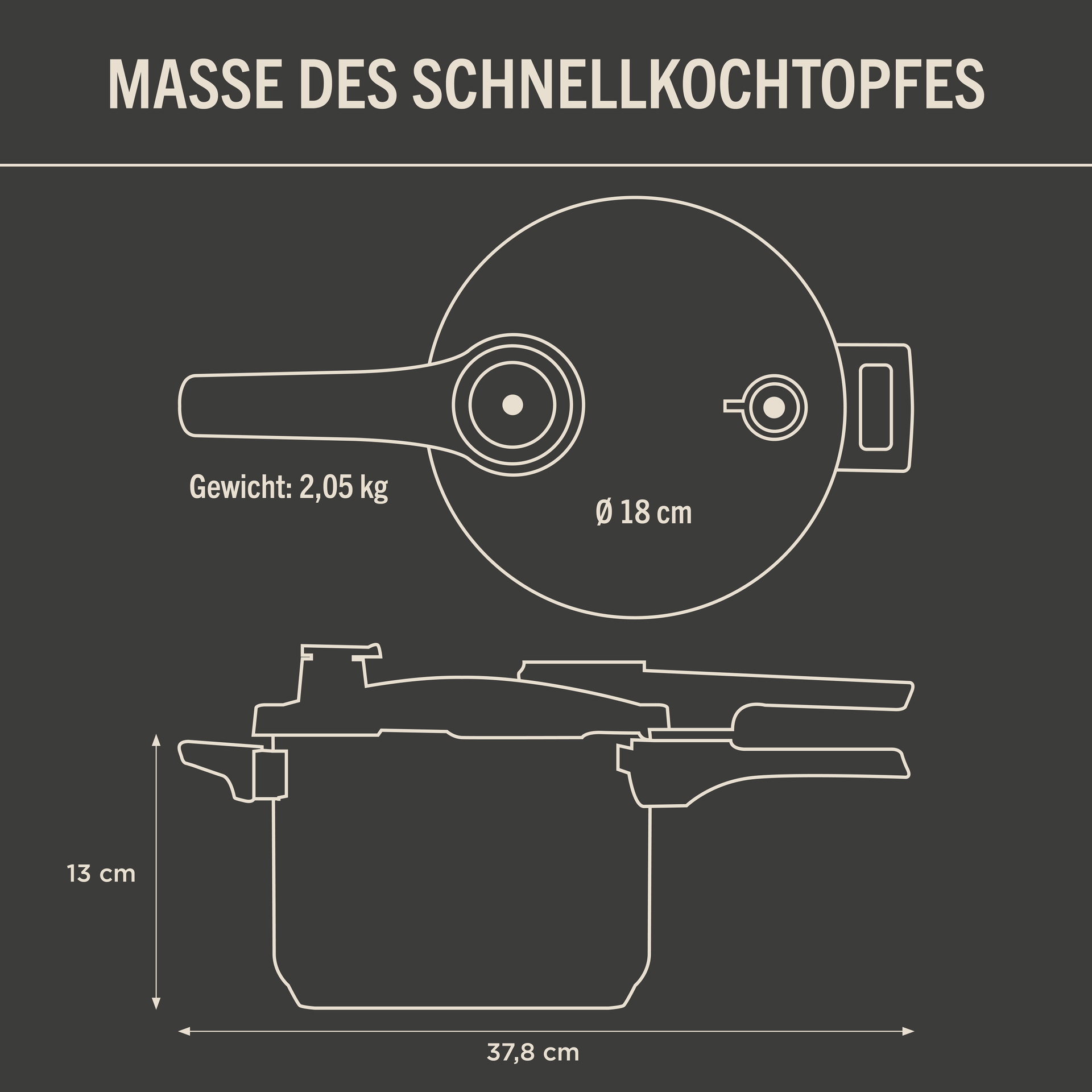 Pressure Duo Schnellkochtopf, 3 L