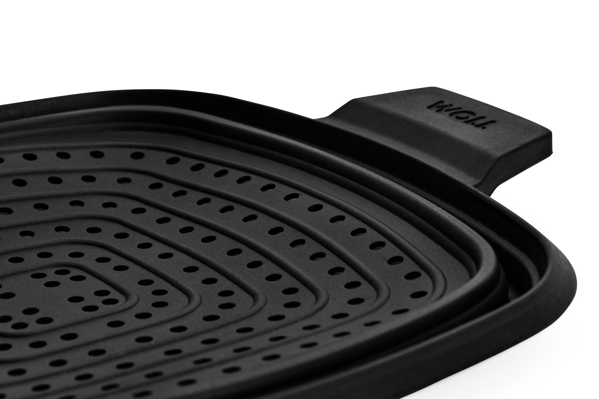 SI224_Detail Titan Best Viereck-Pfanne, 24 x 24 cm, mit Silikoneinsatz Detailansicht