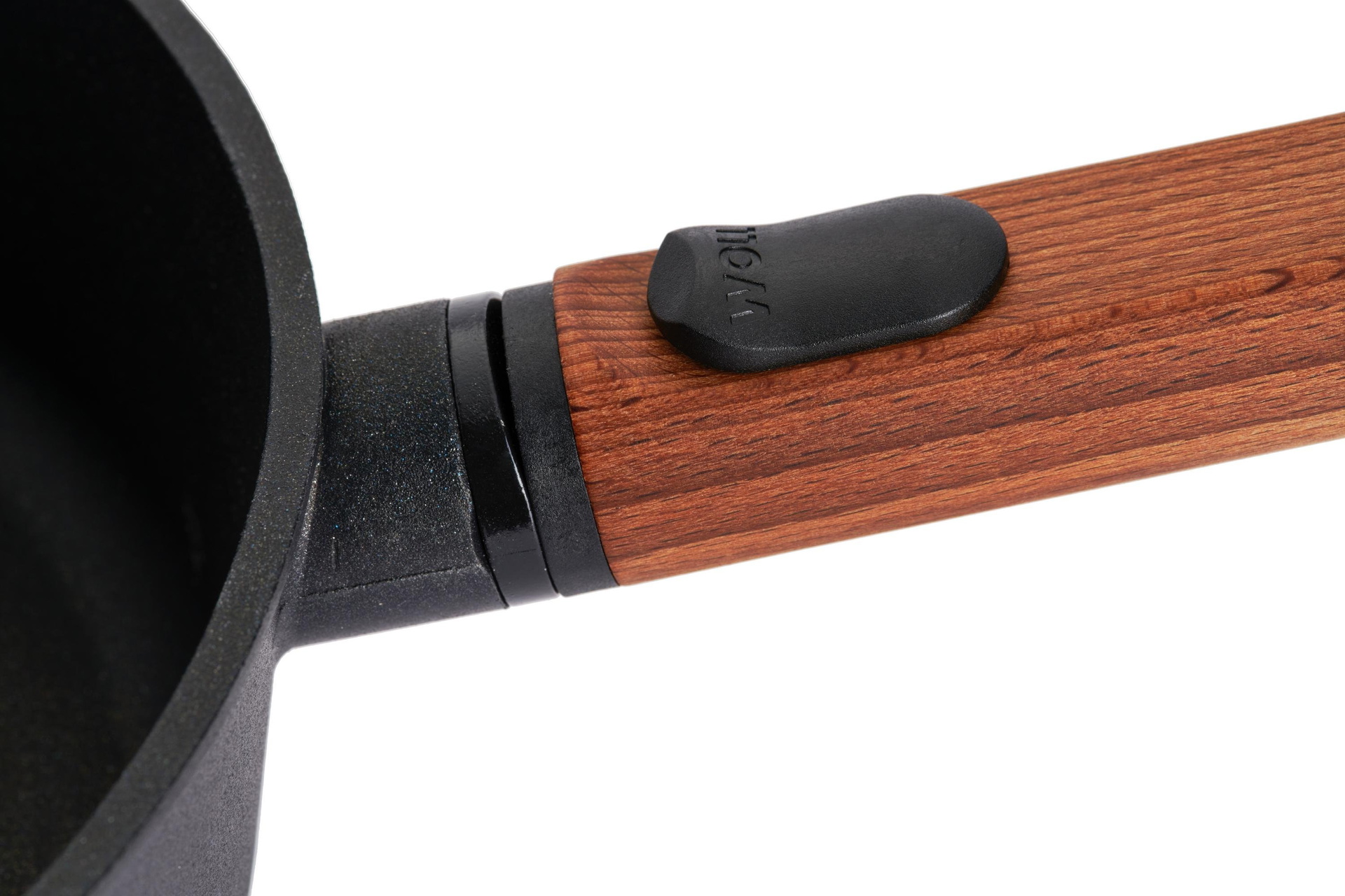 Eco Logic QXR Guss-Hochrandpfanne Detailansicht | Holz - Abnehmbar | 28 cm | Alle Herdarten inkl. Induktion