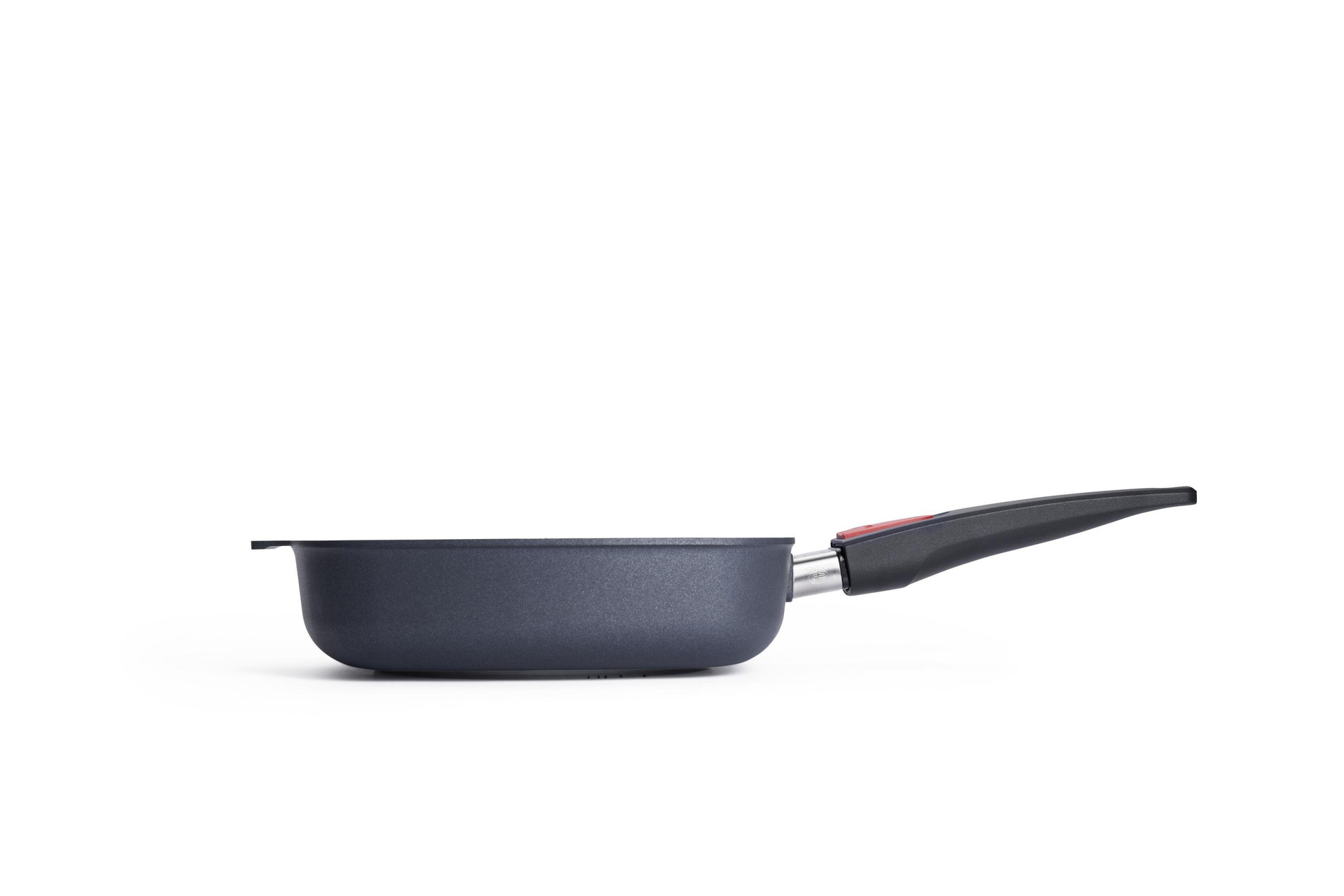 Diamond Lite Gusspfanne, viereckig Seitenansicht | 24x24cm | Stiel - Abnehmbar | Ceran, Gas, Elektro, Halogen