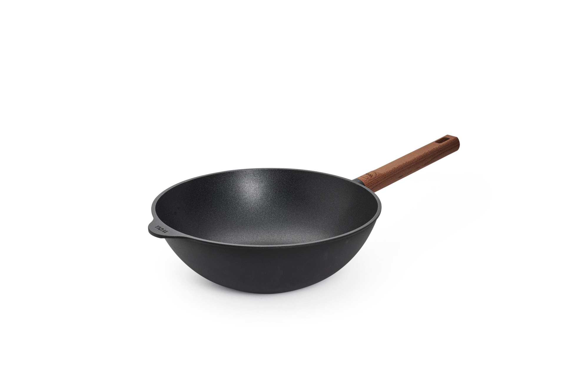 Eco Logic QXR Guss-Wok | Holz - Fest | 28 cm | Alle Herdarten inkl. Induktion