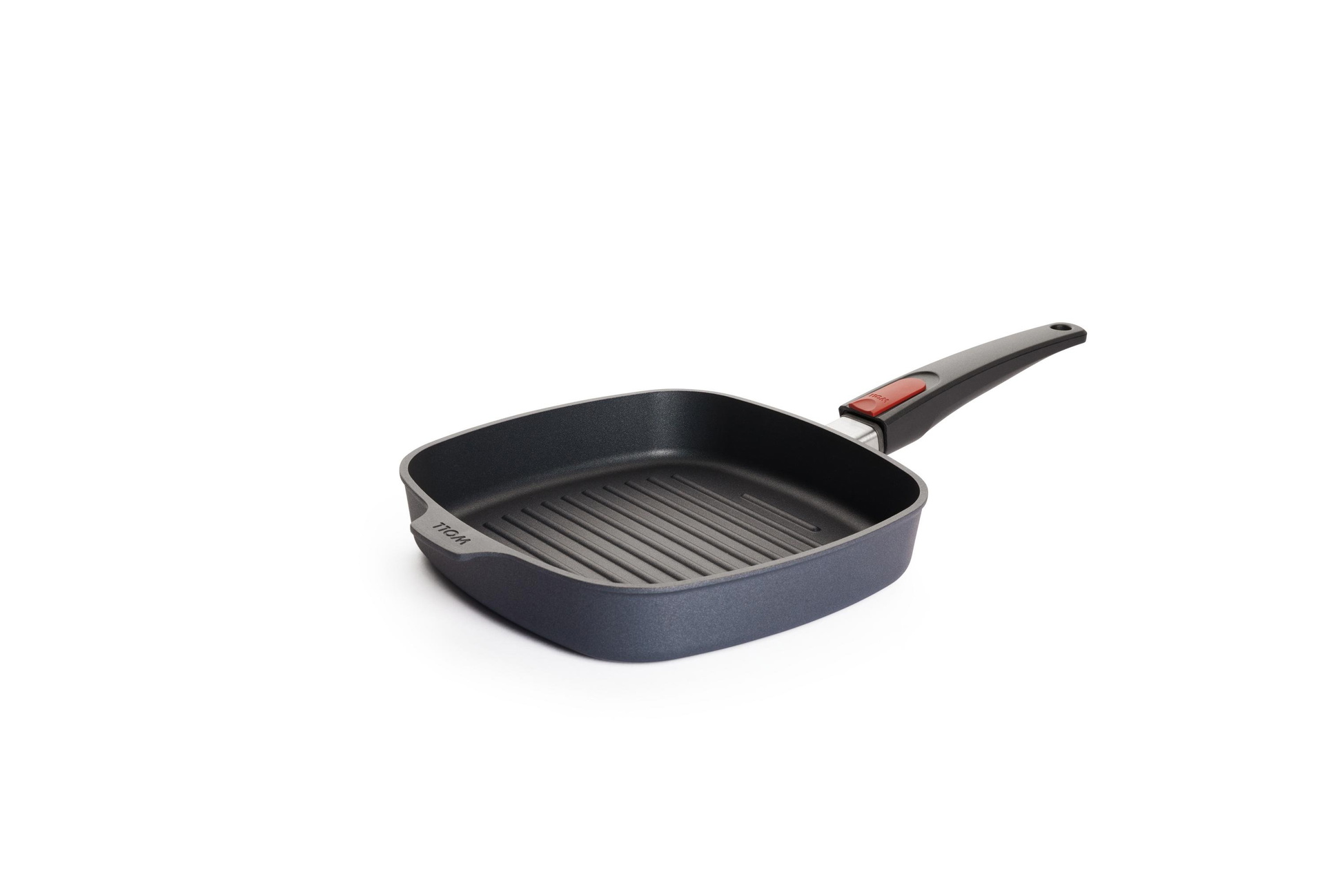 Diamond Lite Guss-Steakpfanne, viereckig, mit Rillen | 24x24cm | Stiel - Abnehmbar | Alle Herdarten inkl. Induktion