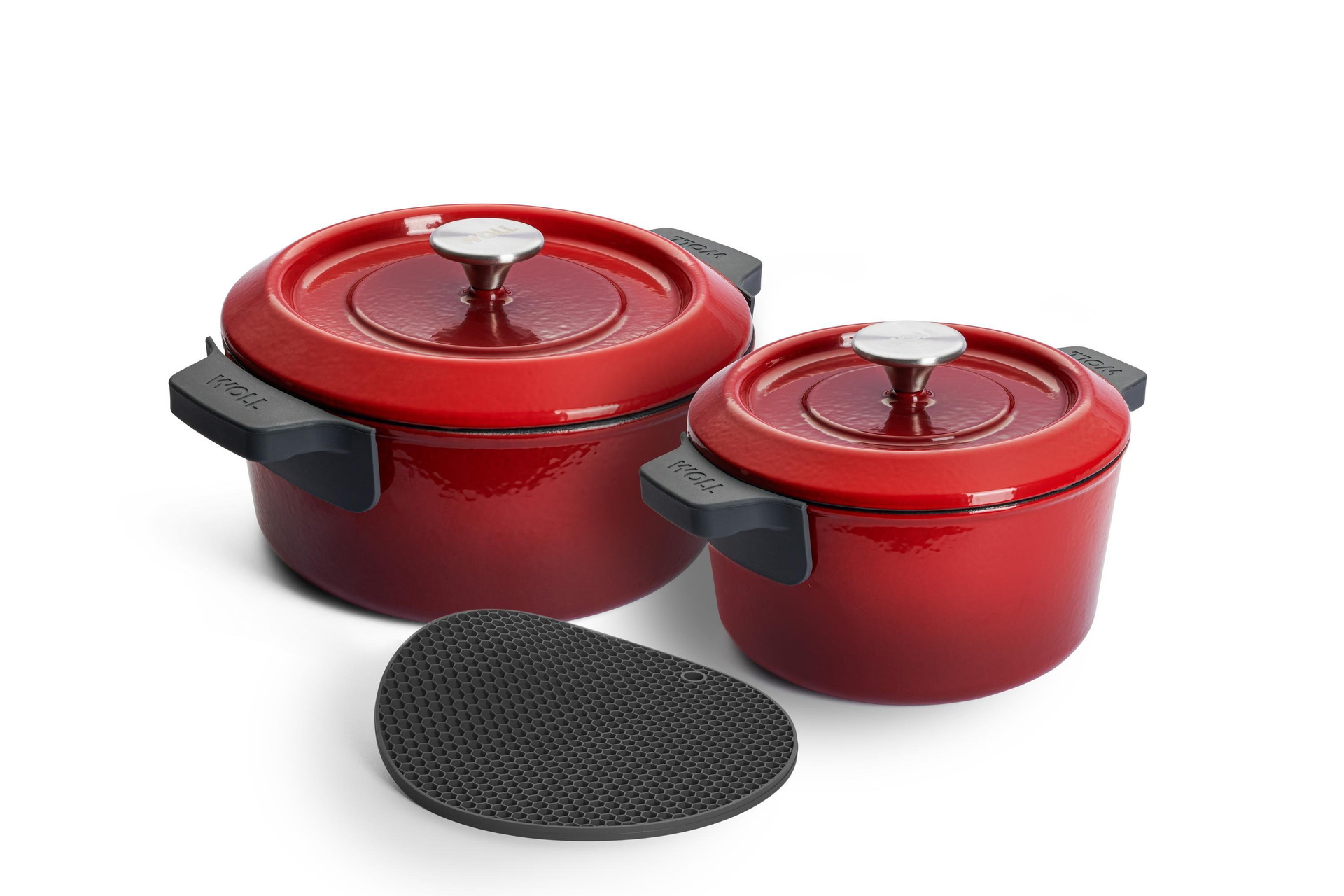 Iron Topf-Set, Ø 24 cm + 20 cm, mit Silikon-Untersetzer