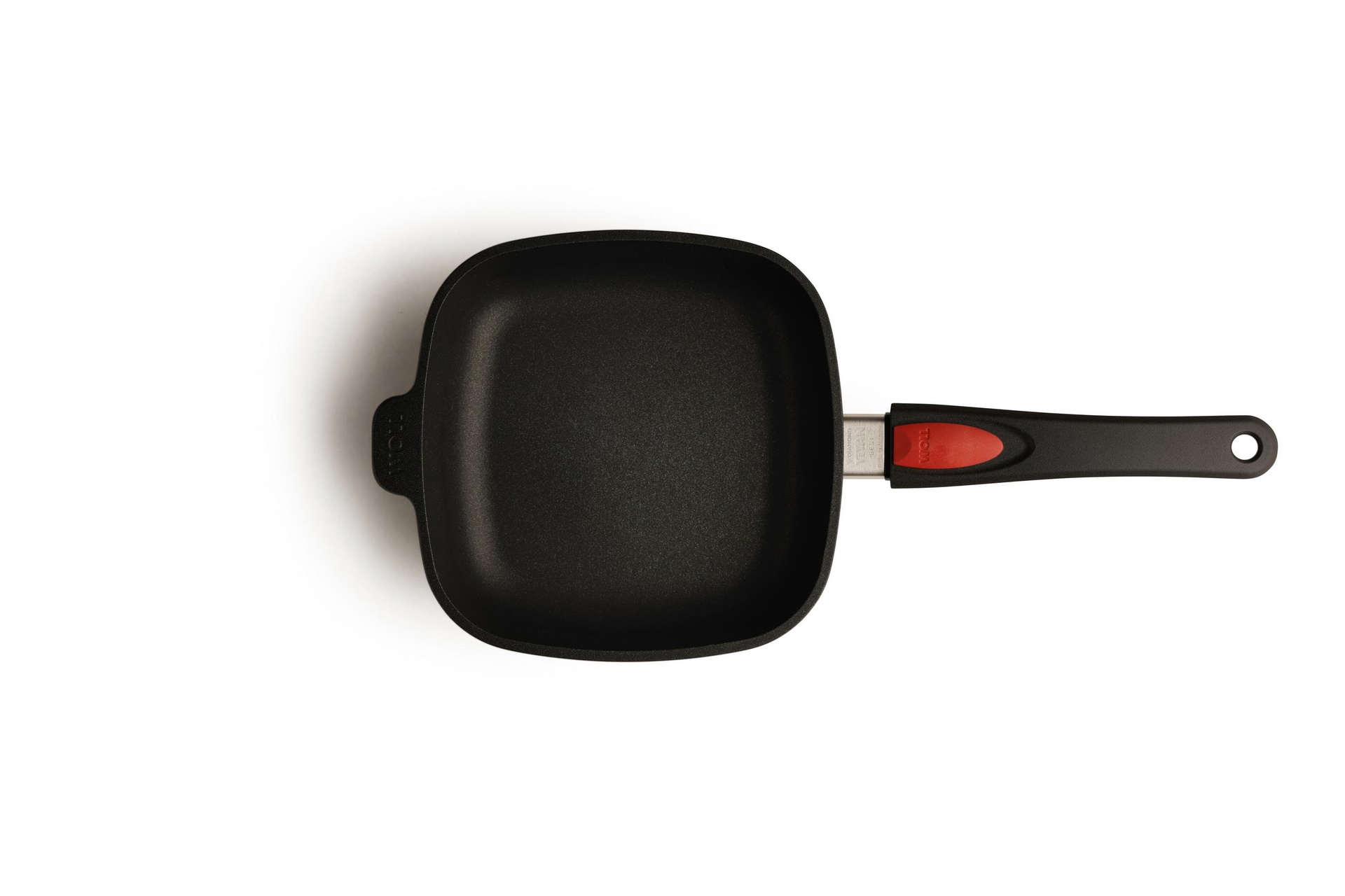 Titan Best Guss-Viereckpfanne Draufsicht | Stiel - Abnehmbar | Ceran, Gas, Elektro, Halogen | 20x20cm