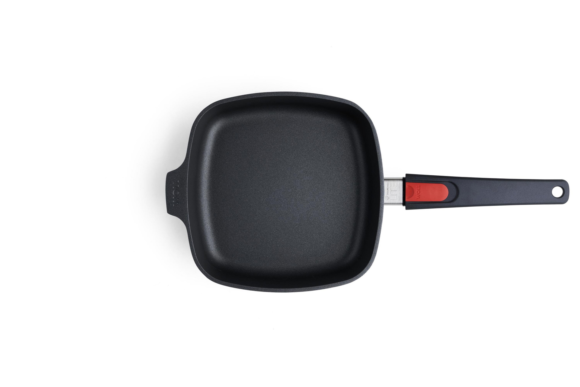 Diamond Lite Gusspfanne, viereckig Draufsicht | 22x22cm | Stiel - Abnehmbar | Ceran, Gas, Elektro, Halogen