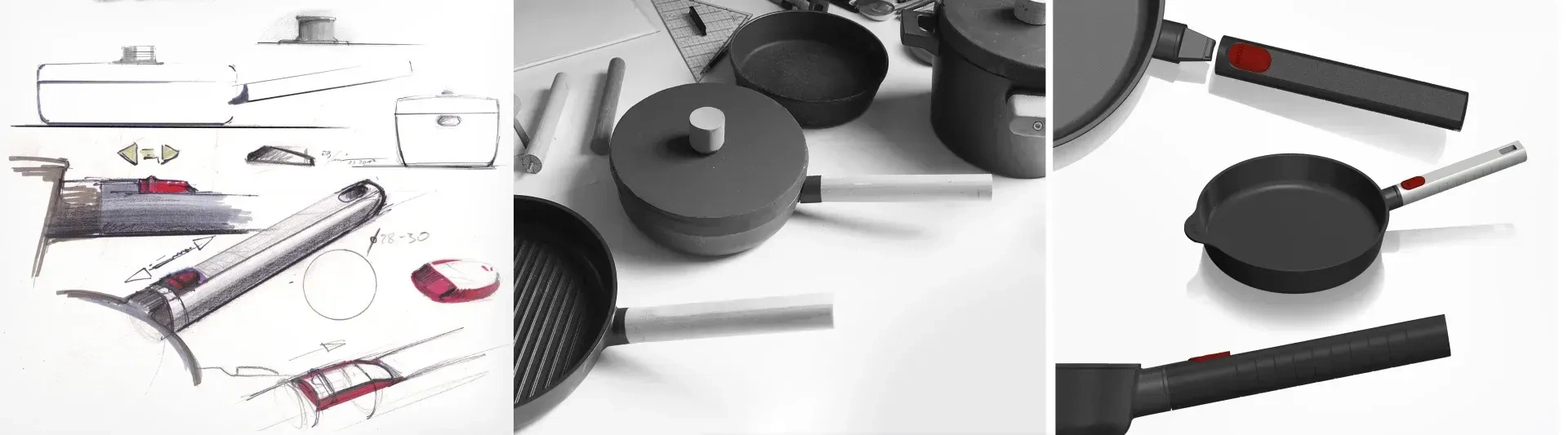 Skizze Logic in drei Varianten.