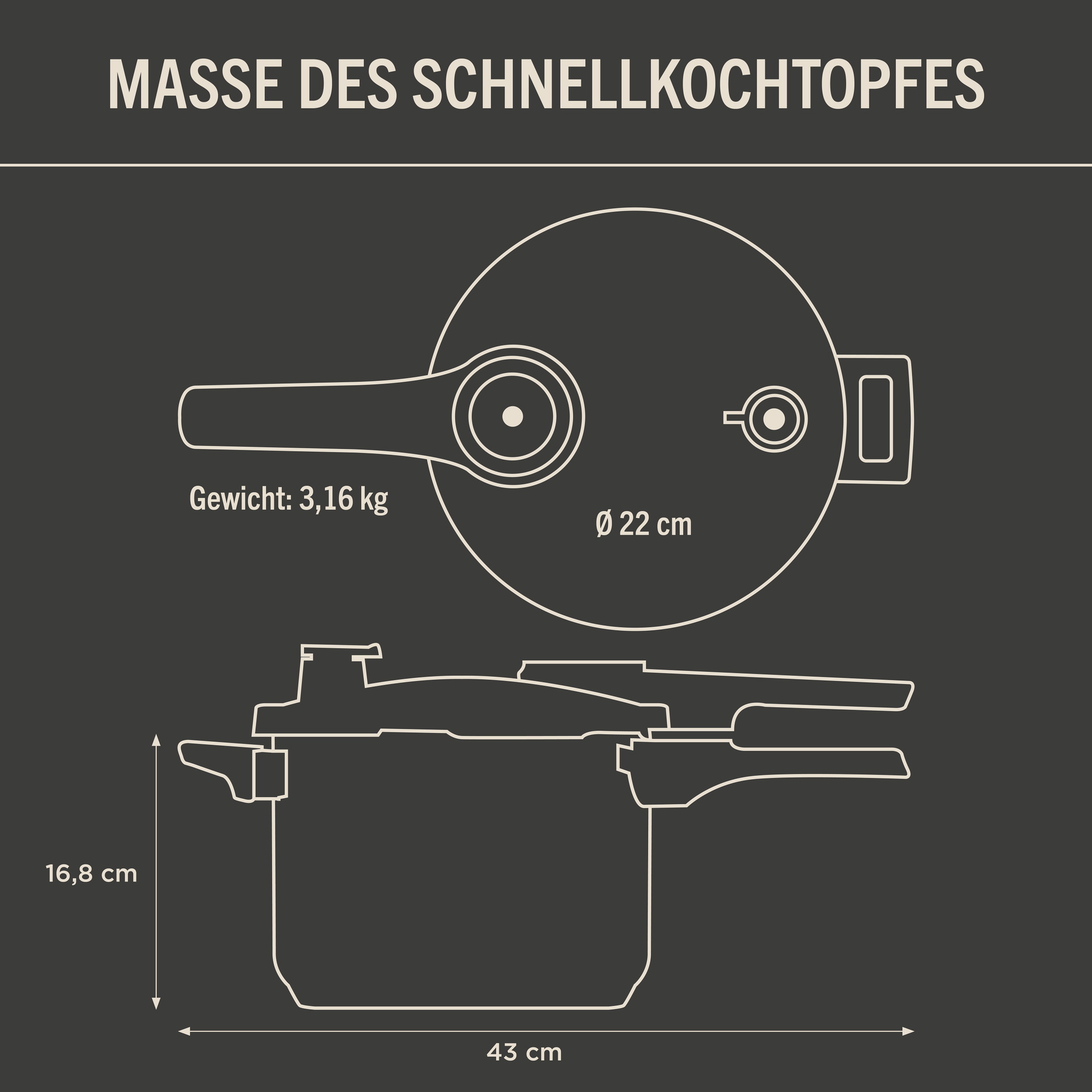 Pressure Duo Schnellkochtopf, 6 L