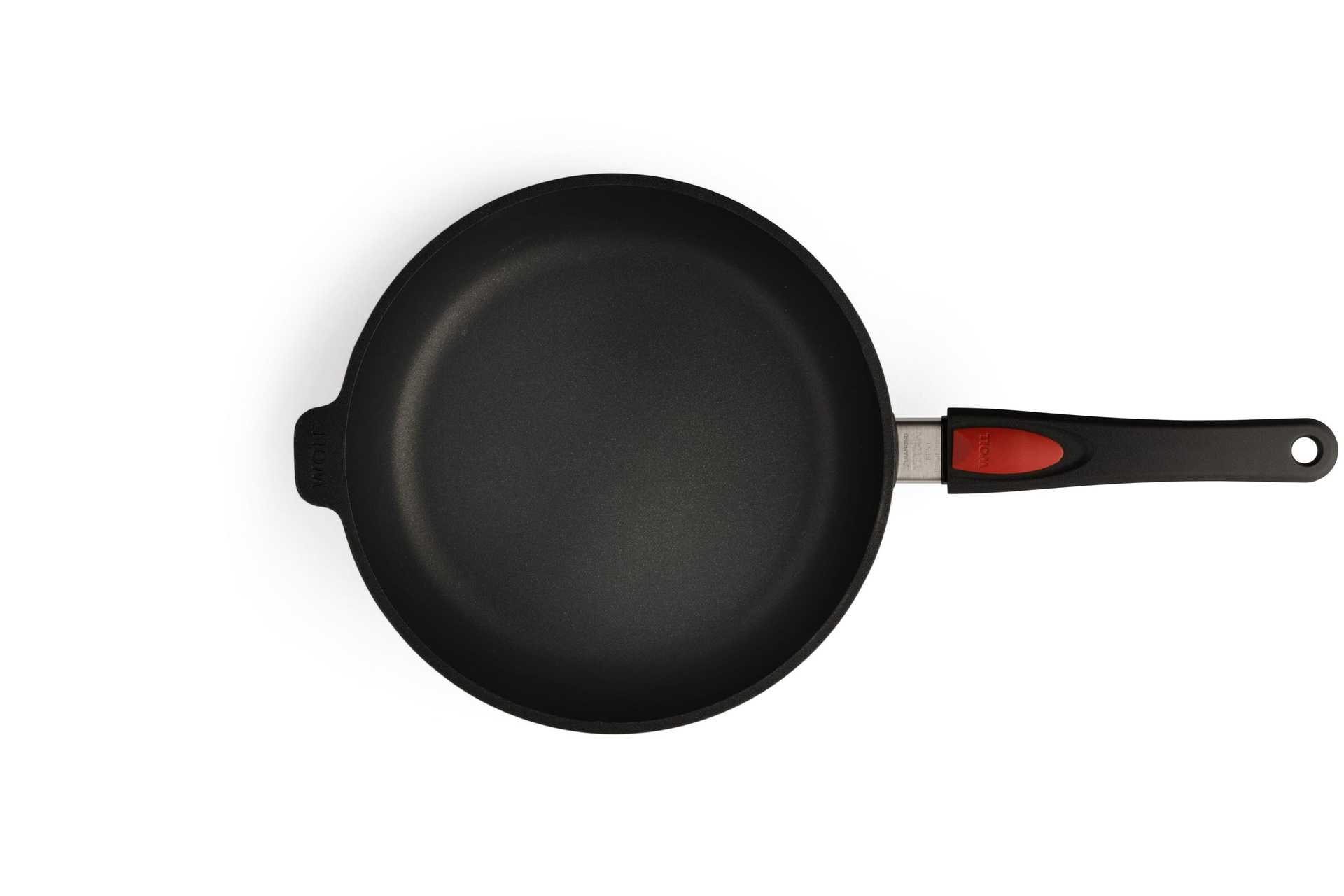 Titan Best Guss-Hochrandpfanne Draufsicht | Stiel - Abnehmbar | Ceran, Gas, Elektro, Halogen | 26cm