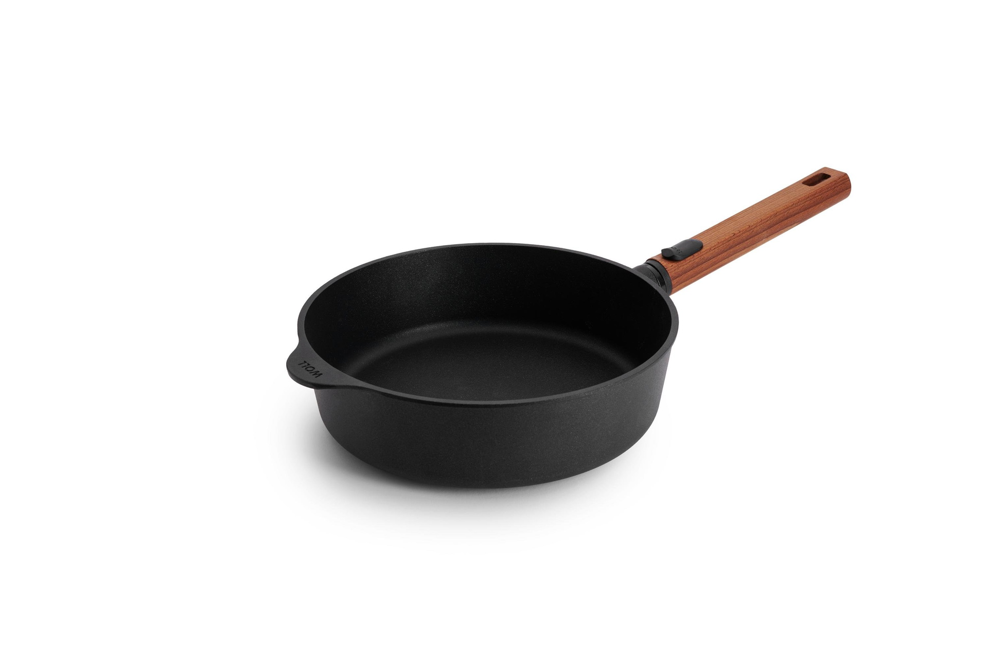 Eco Logic QXR Guss-Hochrandpfanne | Holz - Abnehmbar | Alle Herdarten inkl. Induktion | 24 cm