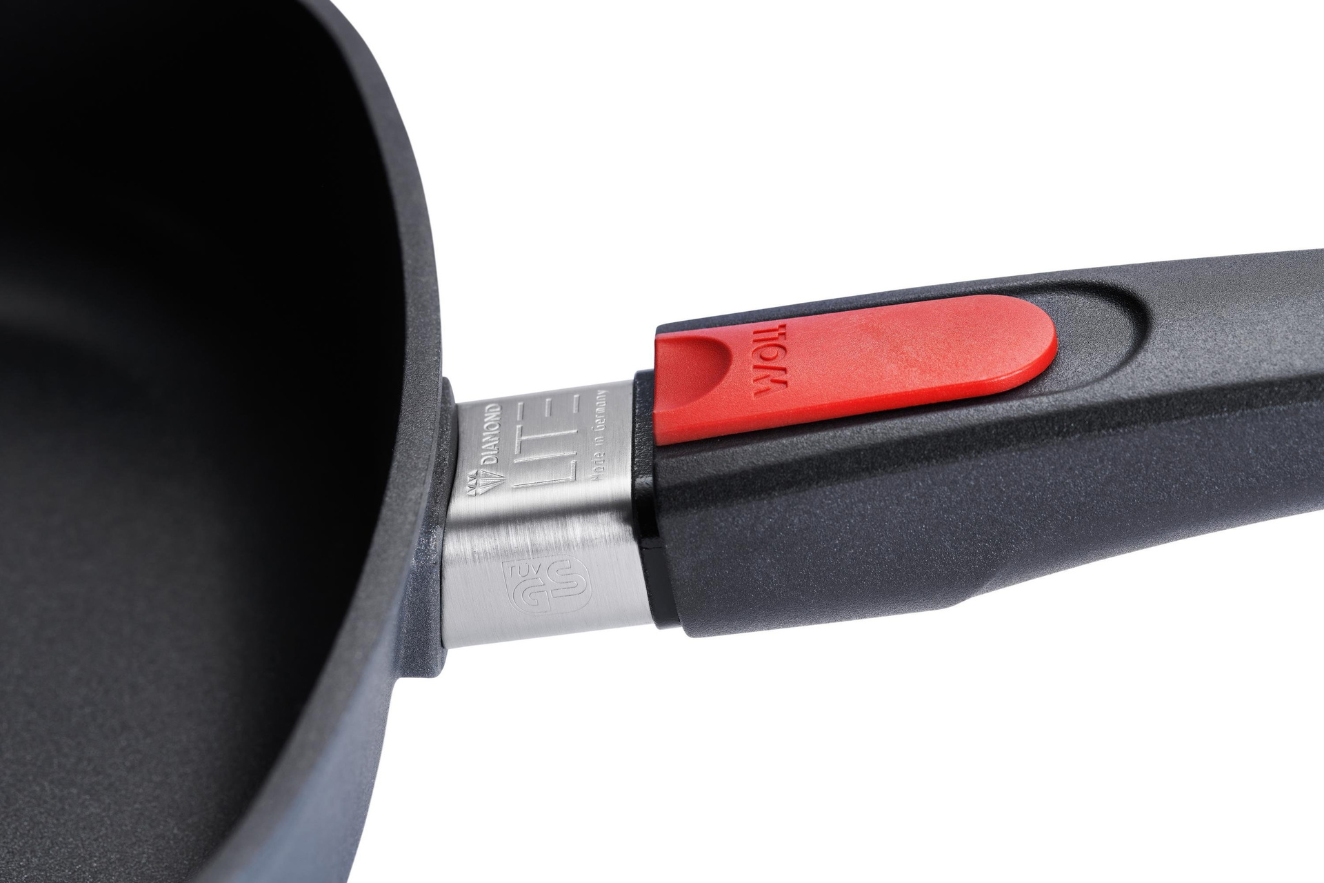 1624DPS_1624DPI_Detail Diamond Lite Gusspfanne, viereckig Detailansicht | 24x24cm | Stiel - Abnehmbar | Ceran, Gas, Elektro, Halogen