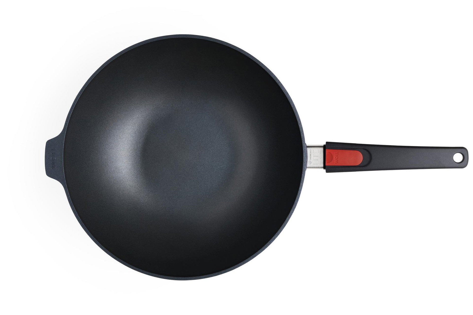 11032DPS_11032DPI_OverheadtWyZMMHyvdrH2 Diamond Lite Guss-Wok- und Rührpfanne Draufsicht | Stiel - Abnehmbar | Ceran, Gas, Elektro, Halogen | 32cm