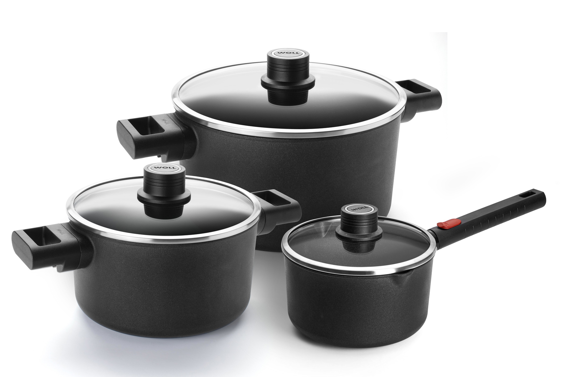 Logic XR Topf-Set, 6-tlg., Ø 24 + 20 + 18 cm Eco Logic QXR Topf-Set 18 + 20 + 24cm mit Glasdeckel