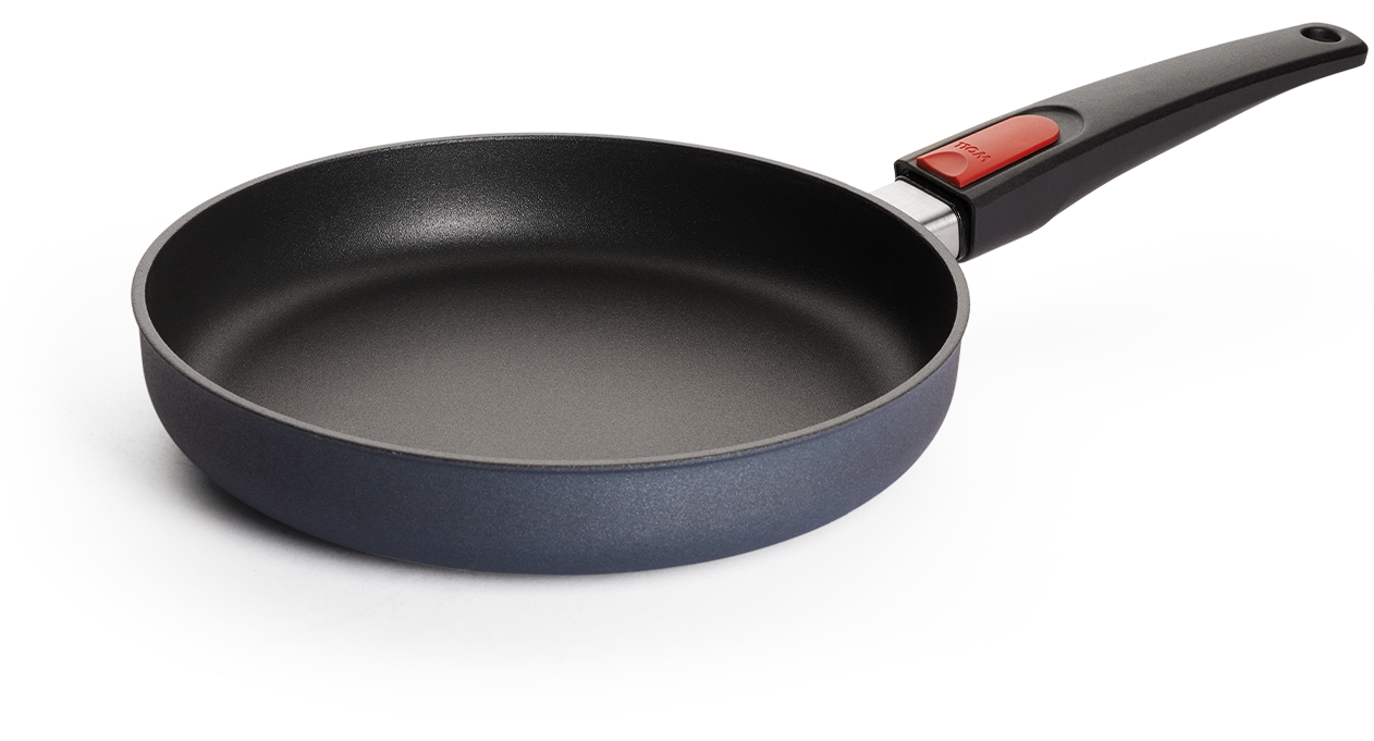 Runde Diamond Lite Pfanne in der drei Seitenansicht.