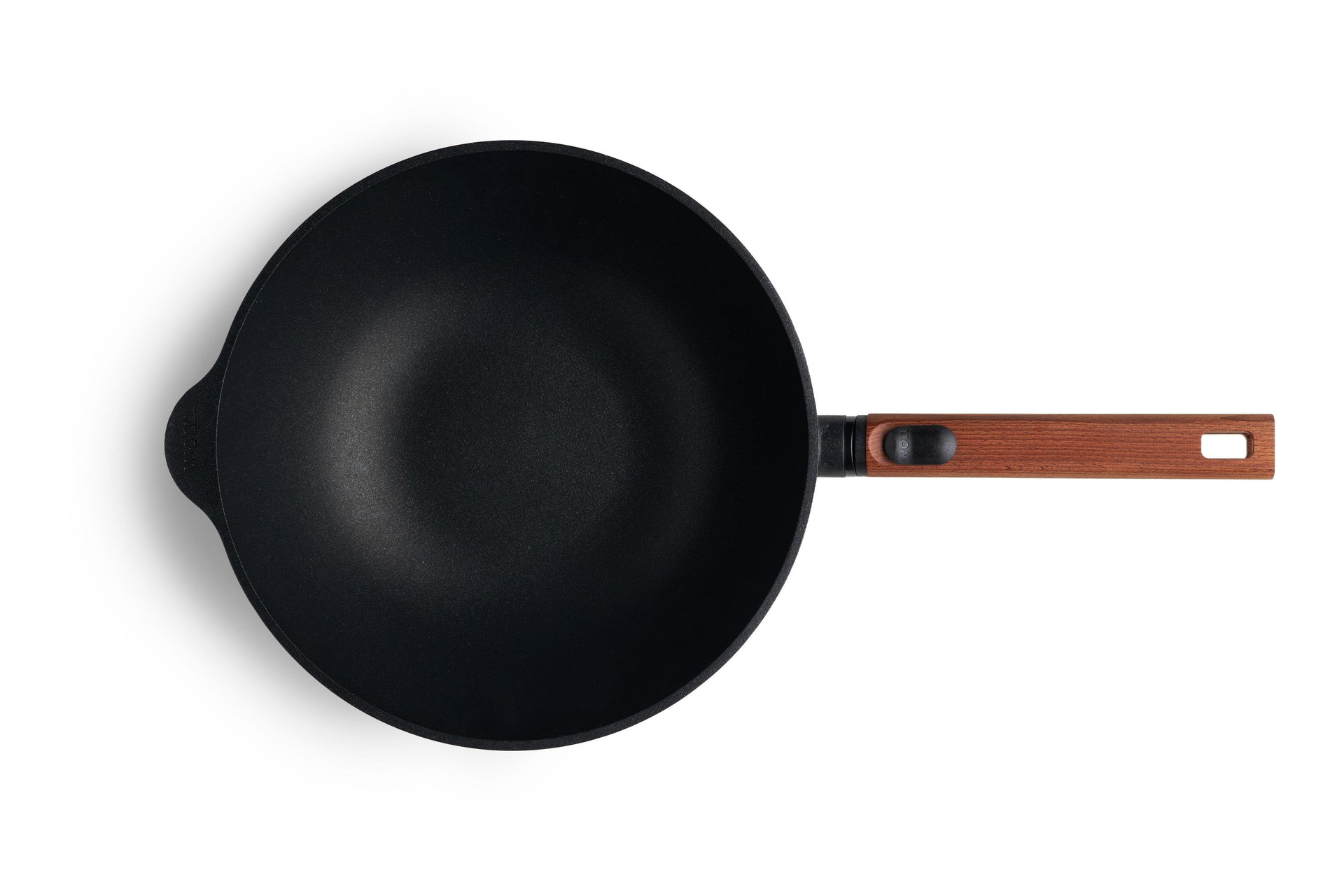 Eco Logic QXR Guss-Wok Draufsicht | Holz - Abnehmbar | 28 cm | Alle Herdarten inkl. Induktion